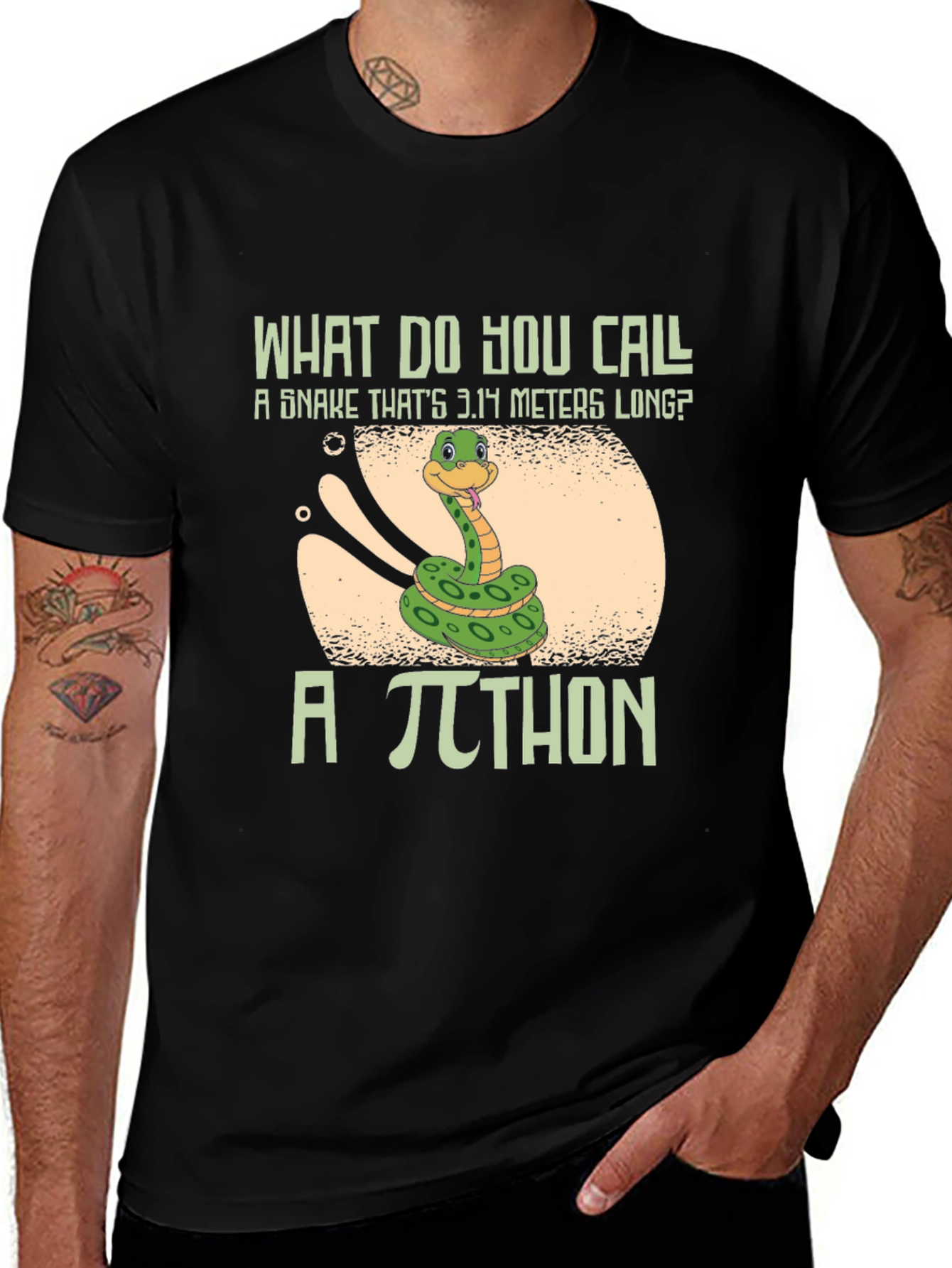 Pi-thon Snake Pun T-Shirt