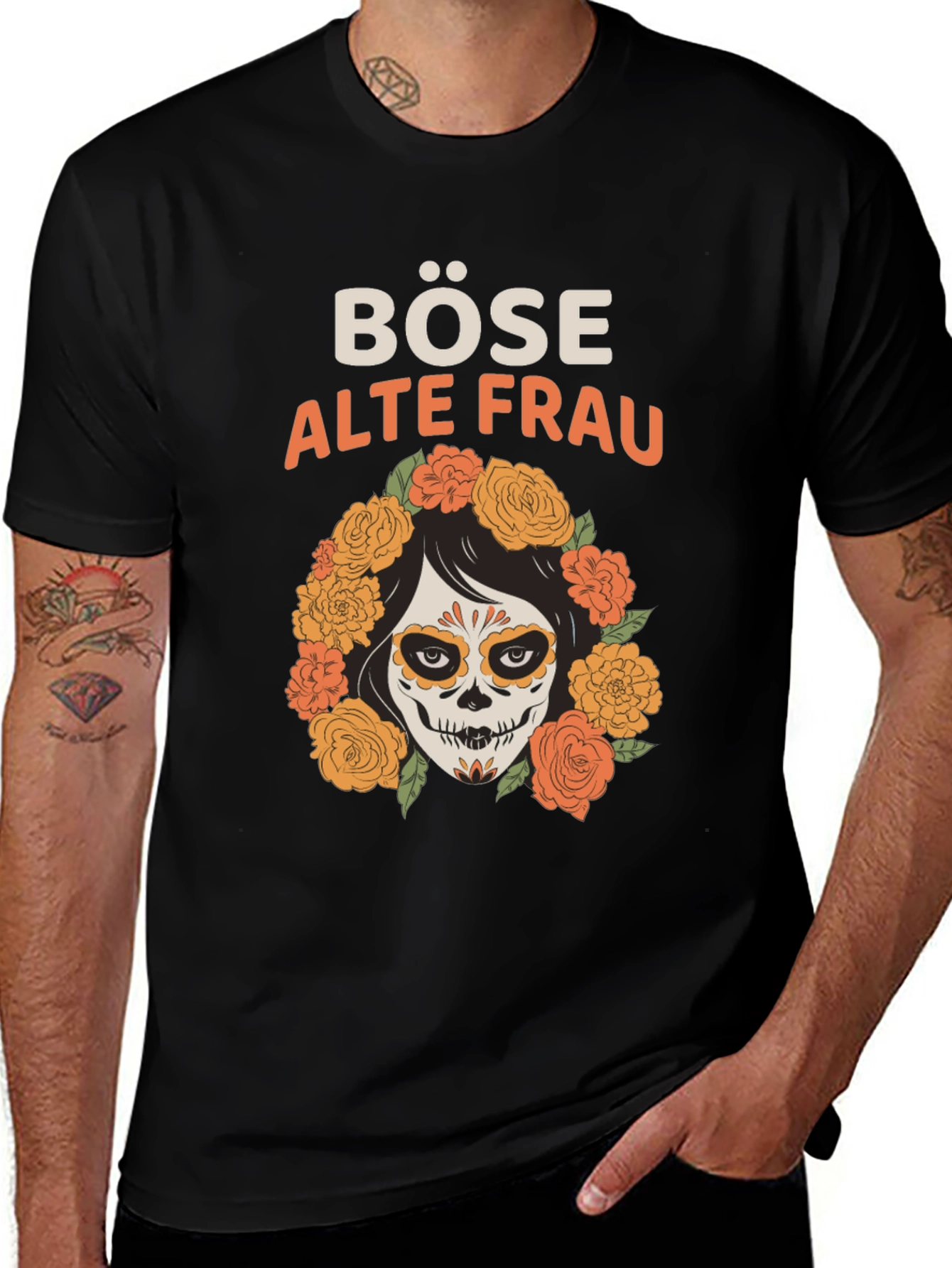 Variant 6 of Böse Alte Frau Graphic Tee - Day of the Dead Shirt