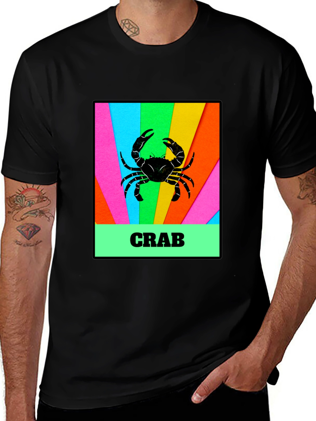 Variant 17 of Funky Crab Graphic Tee - Unique Colorful Design