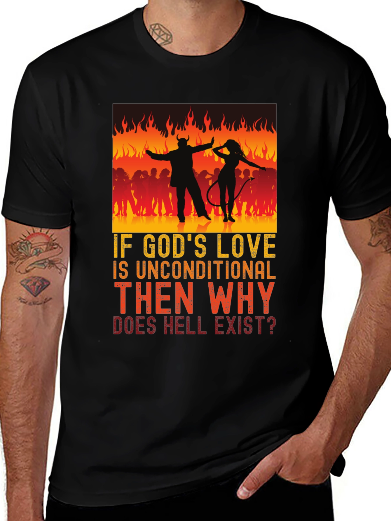 Hell Exist T-Shirt, Devil Graphic Tee, Unconditional Love