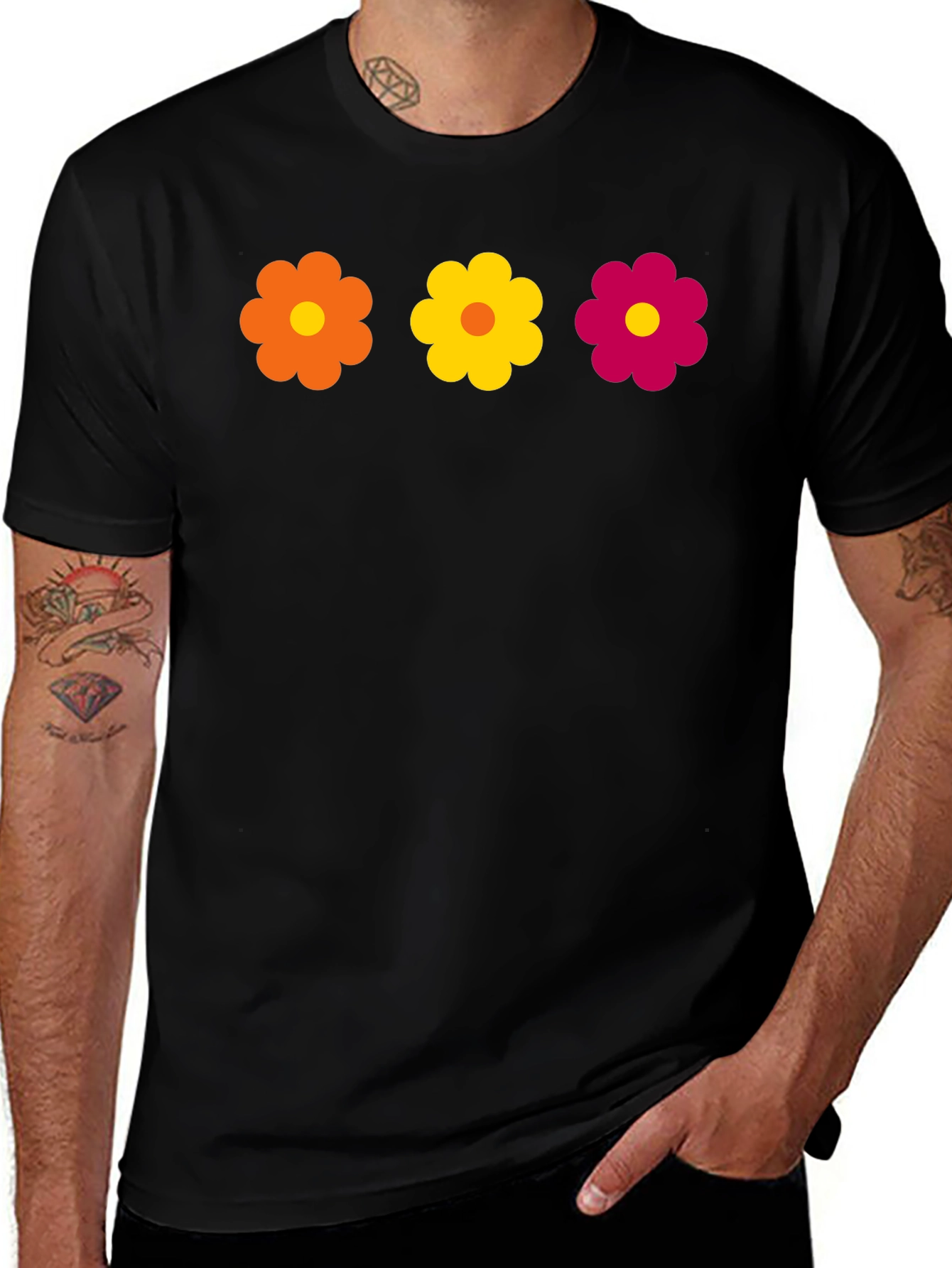 Variant 23 of Retro Flower Power T-Shirt - Groovy Floral Design