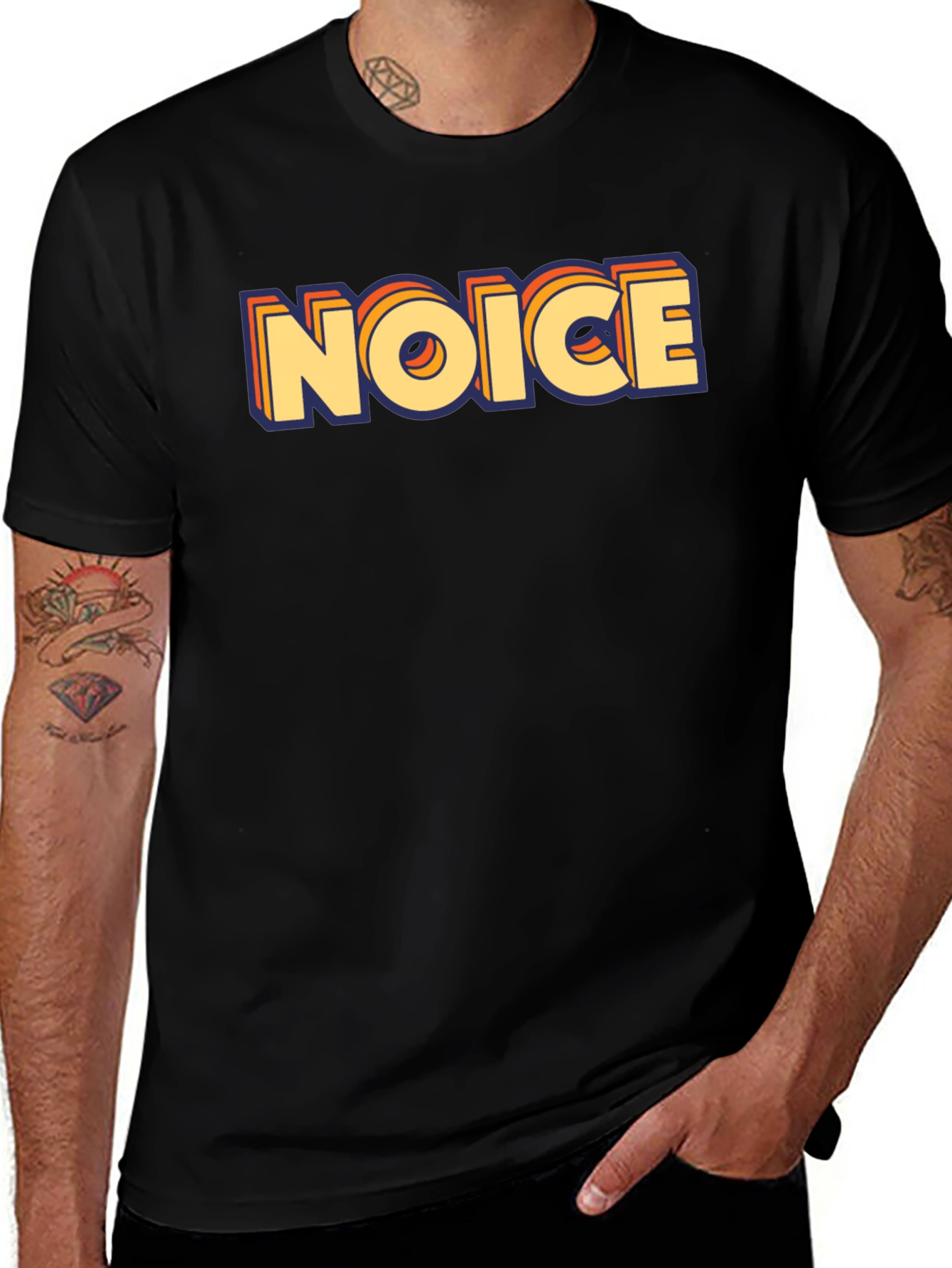 Variant 10 of Retro "Noice" Graphic Tee - Classic Crew Neck