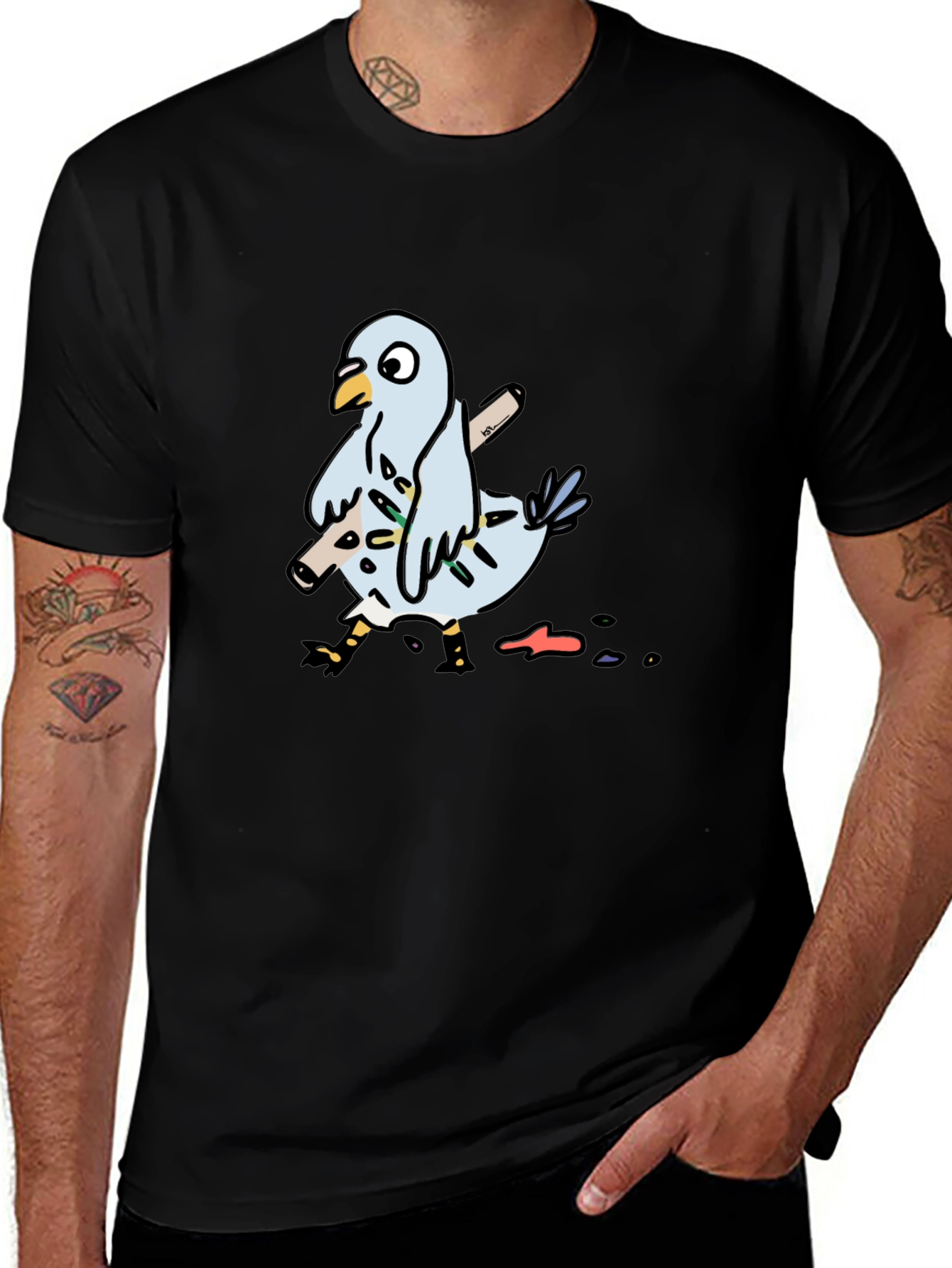 Variant 4 of Pigeon Graphic Tee - Funny Bird T-Shirt