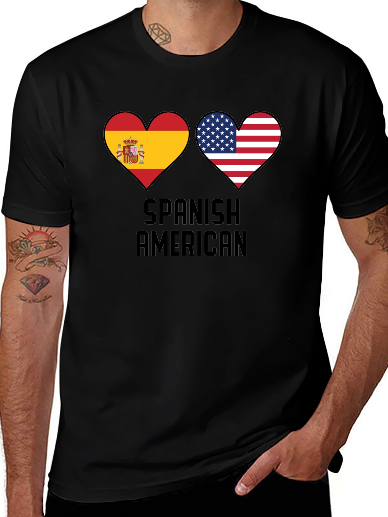 Spanish American Flag Heart T-Shirt