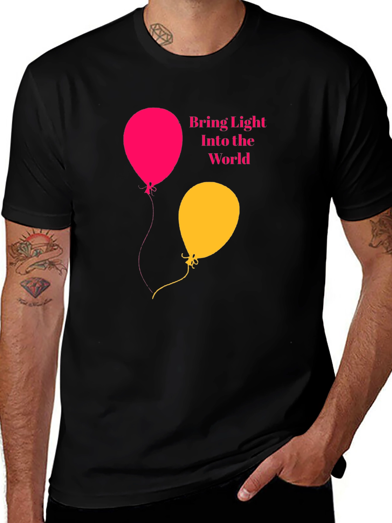 Black Bring Light Balloons Graphic Tee main image
