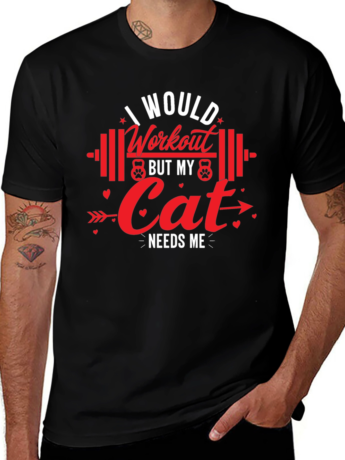 Variant 8 of Workout Cat Needs Me T-Shirt