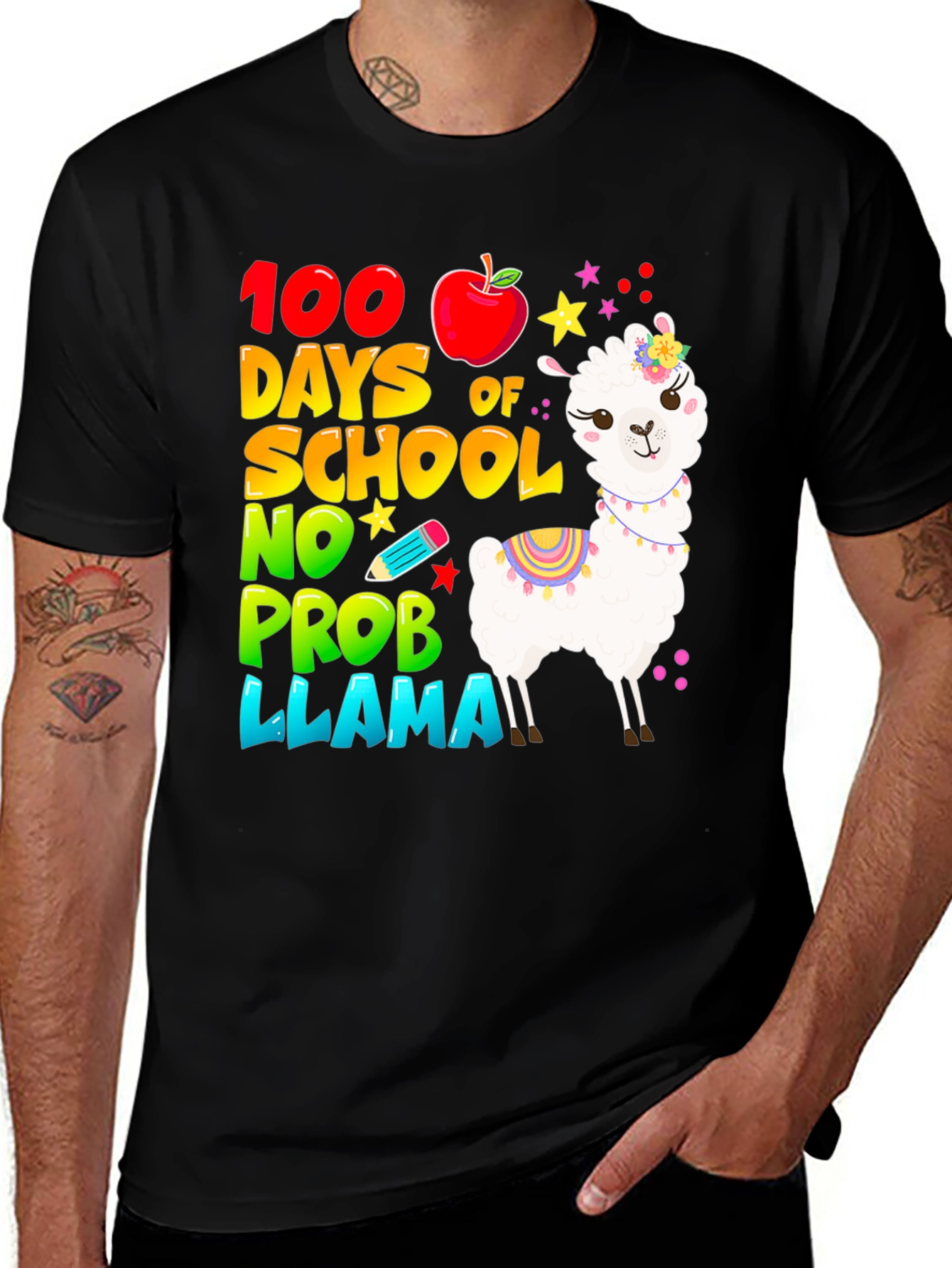 100 Days of School Llama T-Shirt