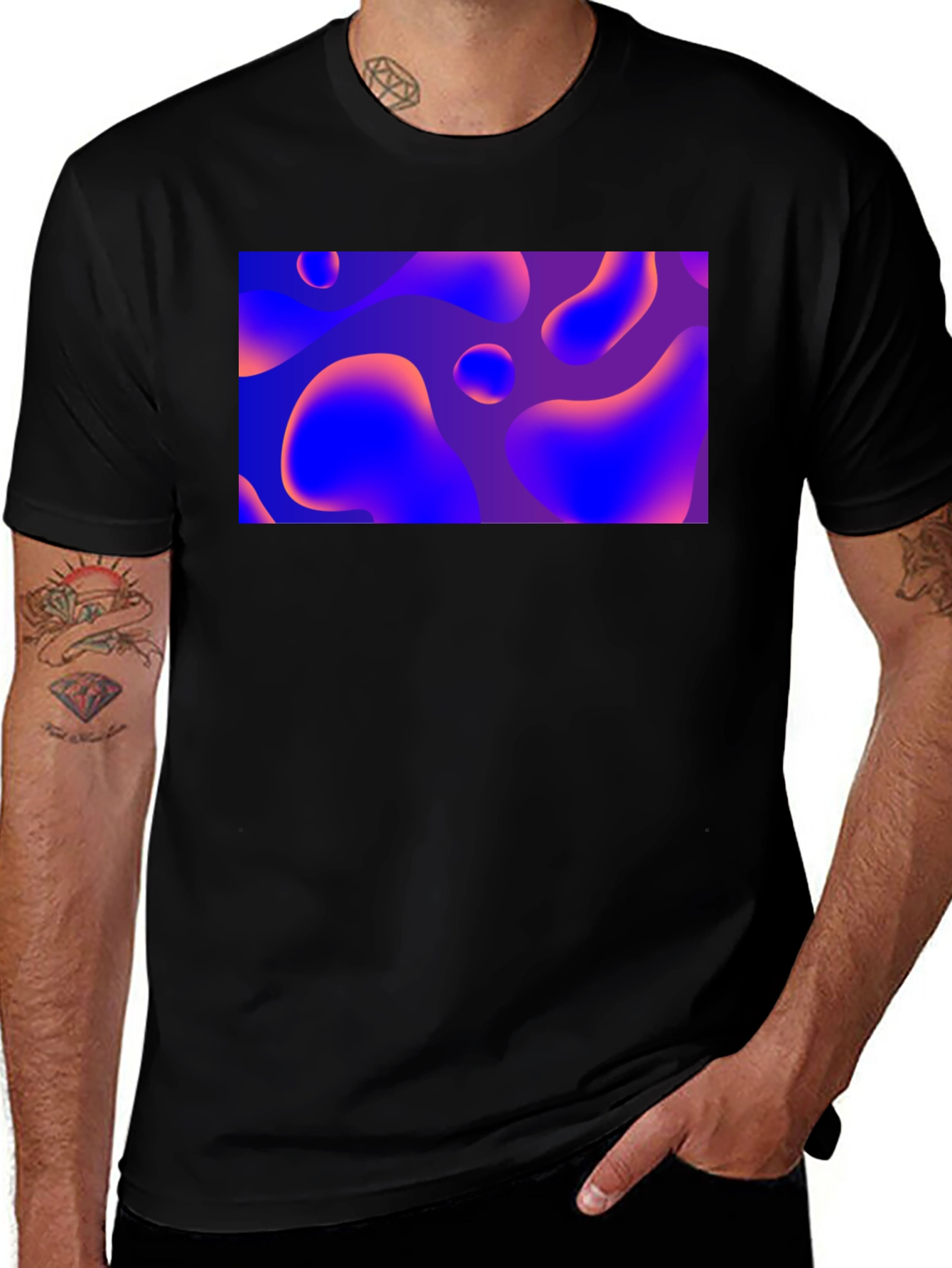 Variant 9 of Abstract Fluid Art Black T-Shirt
