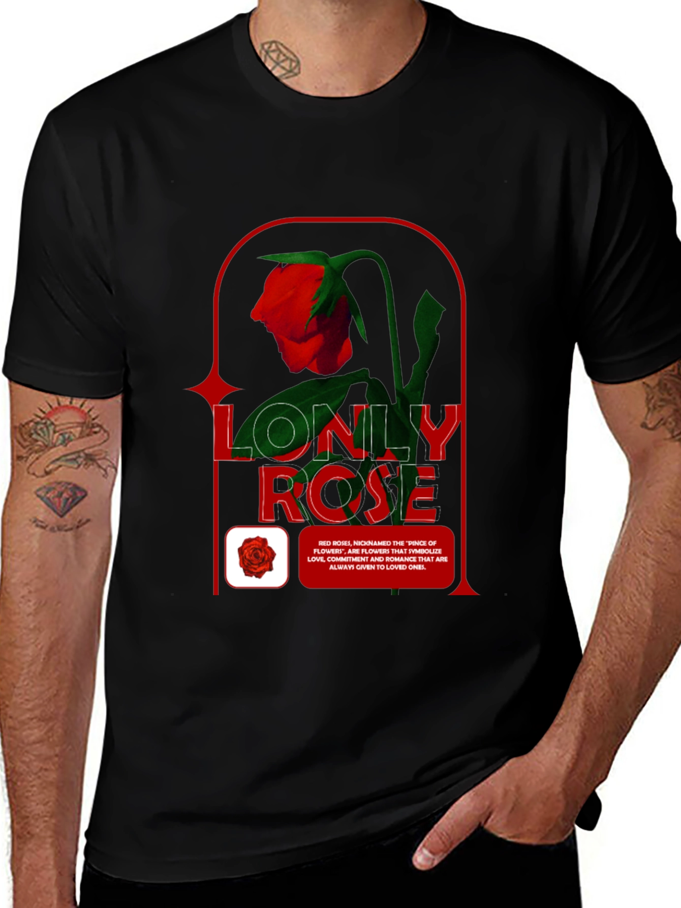 Variant 2 of Lonely Rose Graphic Tee - Stylish Casual Wear