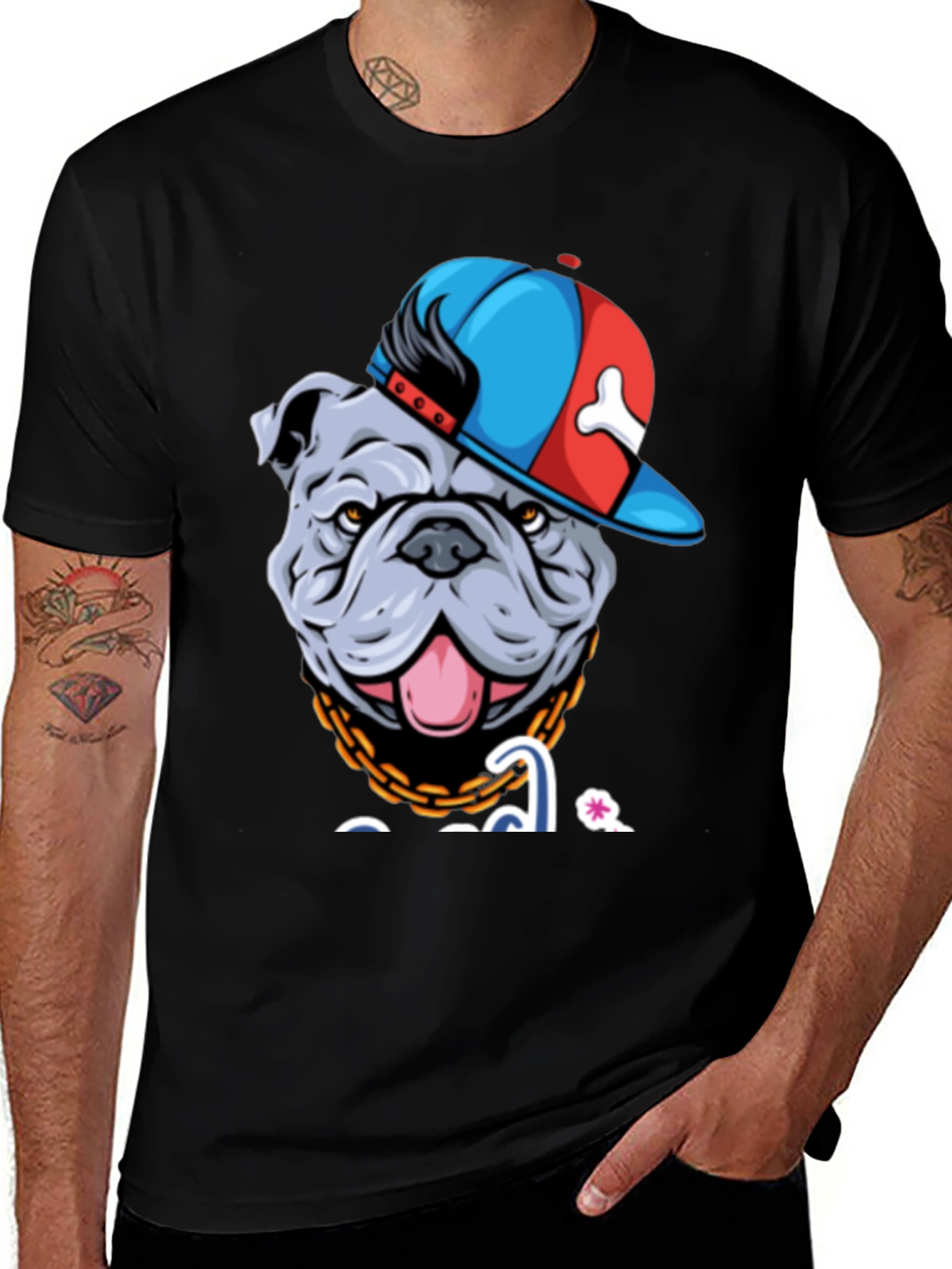 Variant 7 of Bulldog in Hat Graphic T-Shirt