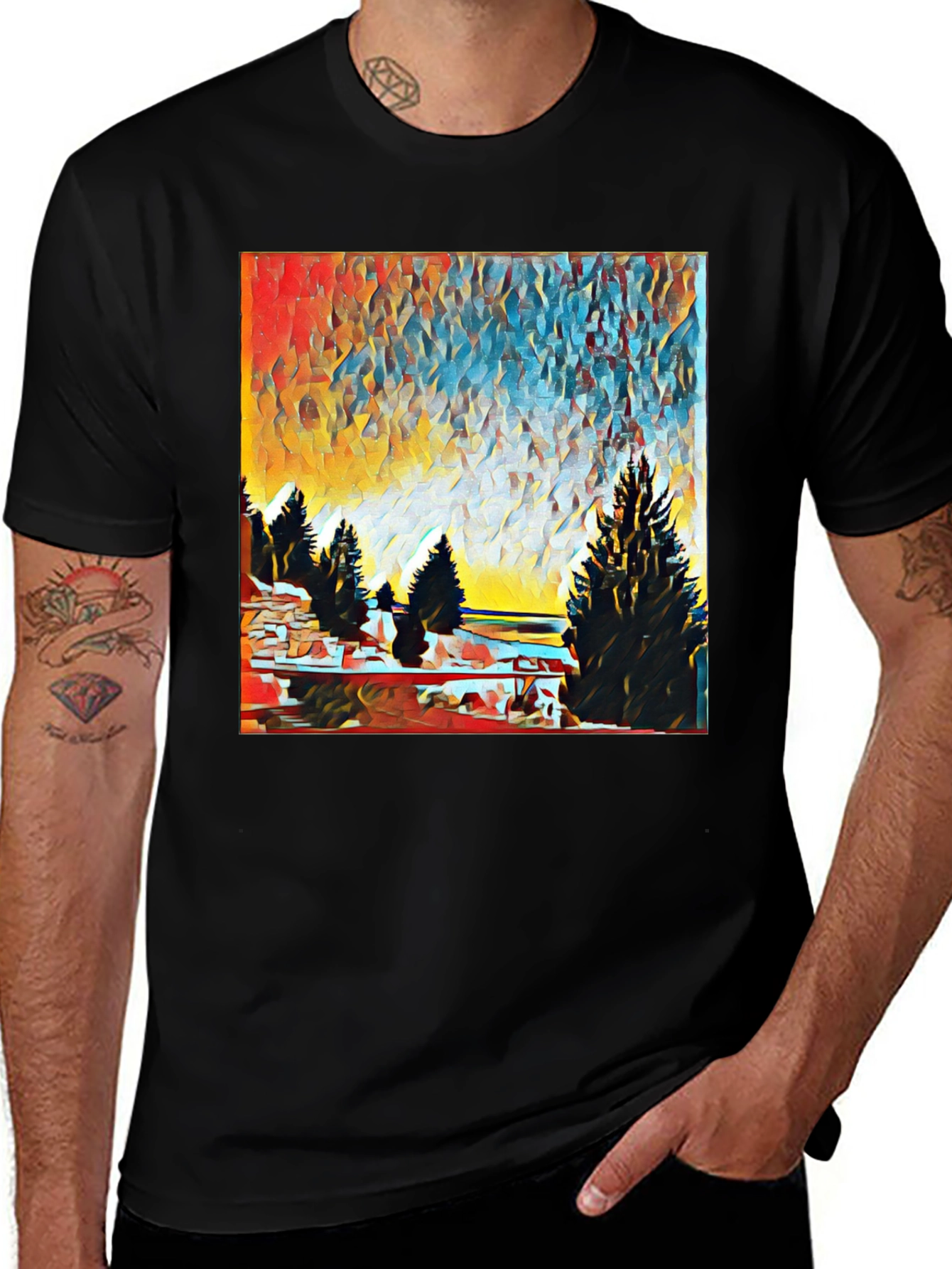 Variant 22 of Abstract Landscape Print T-Shirt
