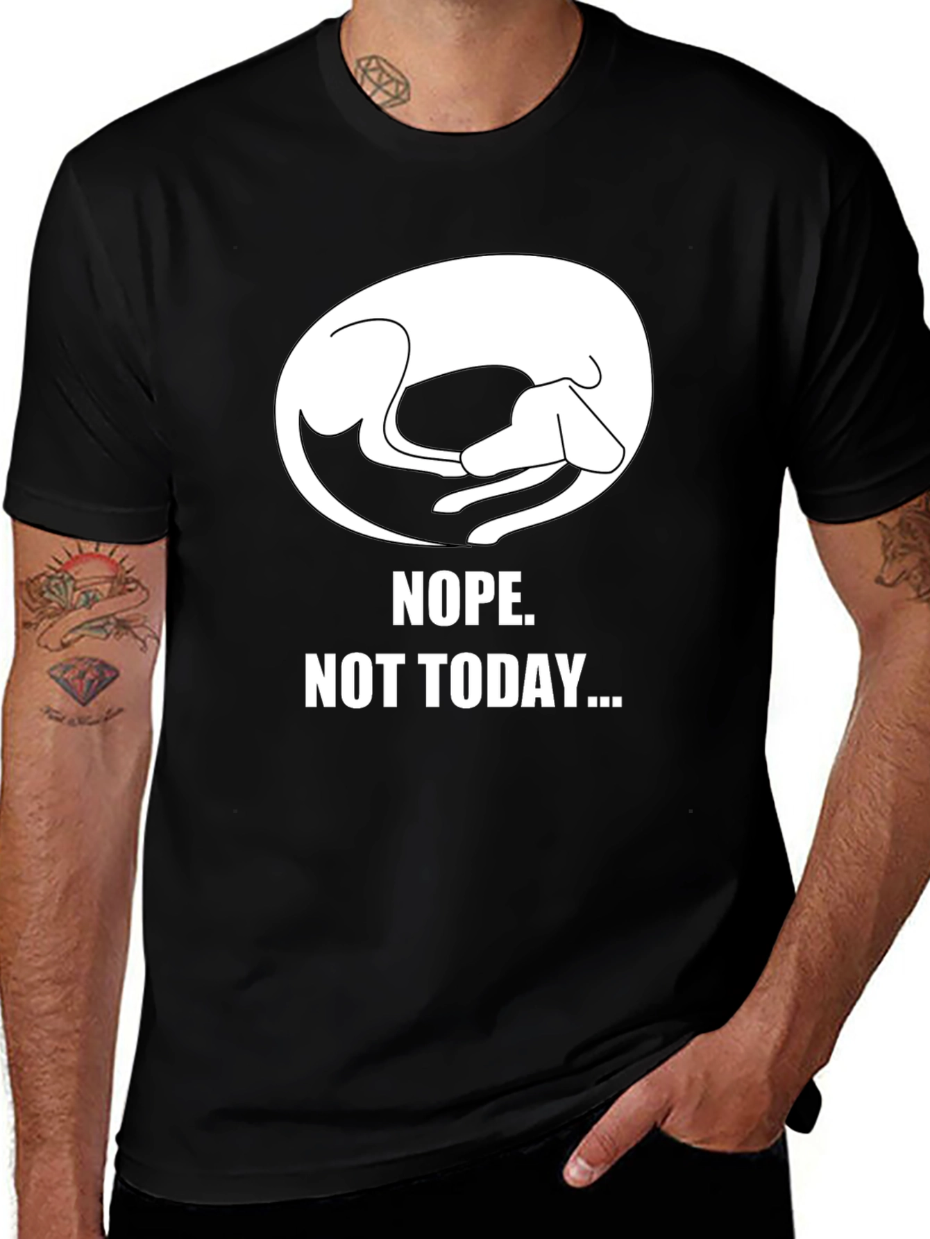 Variant 2 of Nope Not Today Dog T-Shirt - Lazy Day Vibes