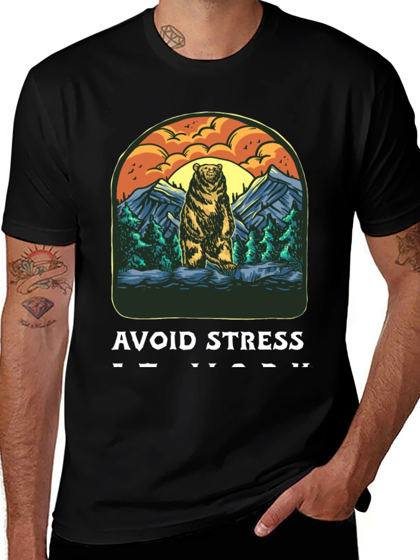 Variant 18 of Avoid Stress Bear T-Shirt