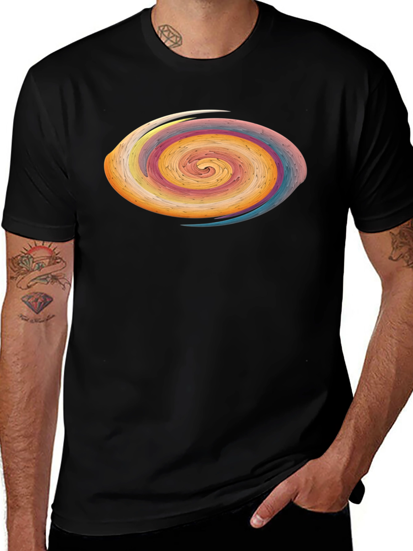 Variant 10 of Abstract Swirl Graphic Tee - Modern Art Style