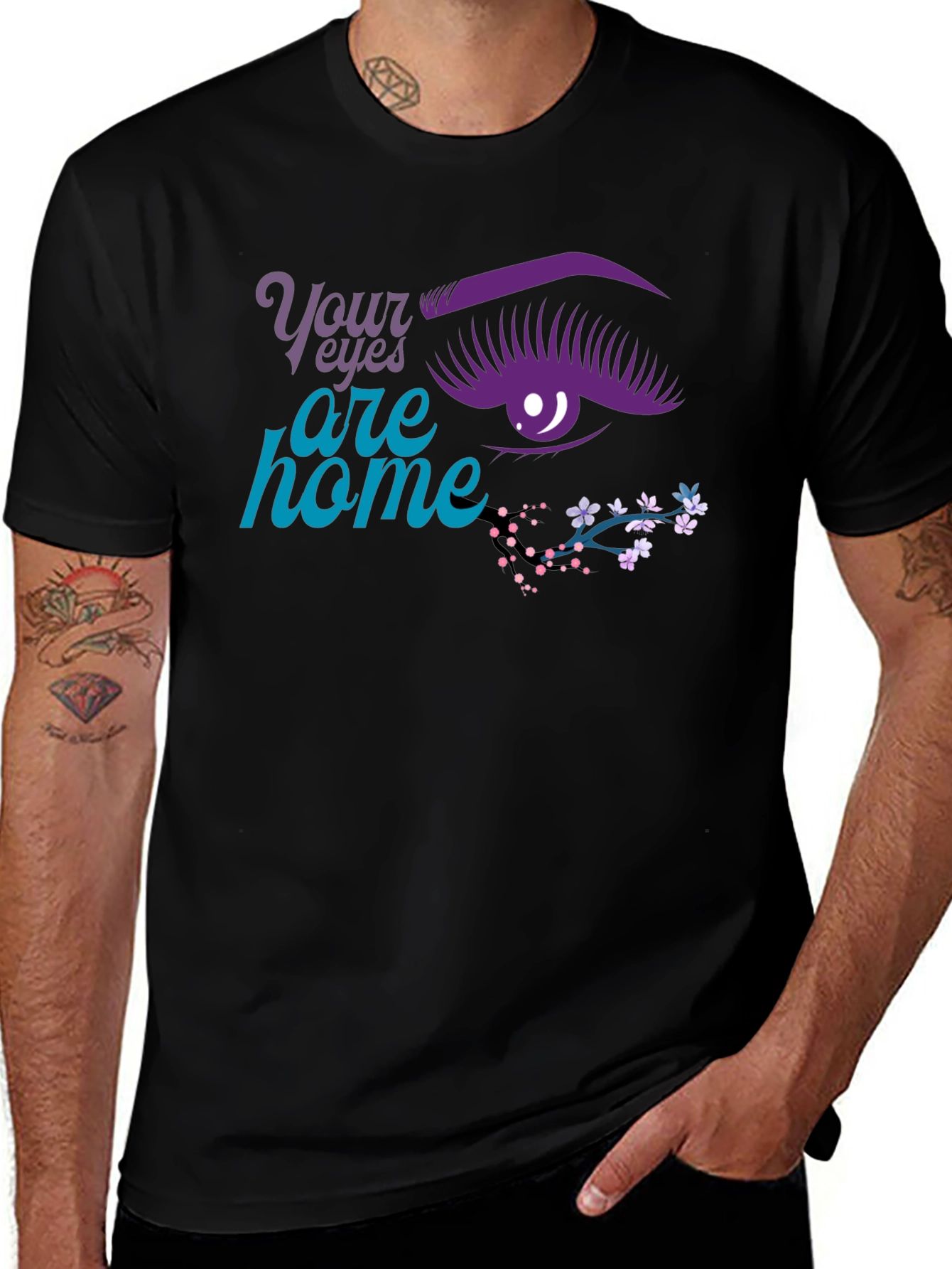 Variant 27 of Your Eyes Are Home Black Graphic T-Shirt