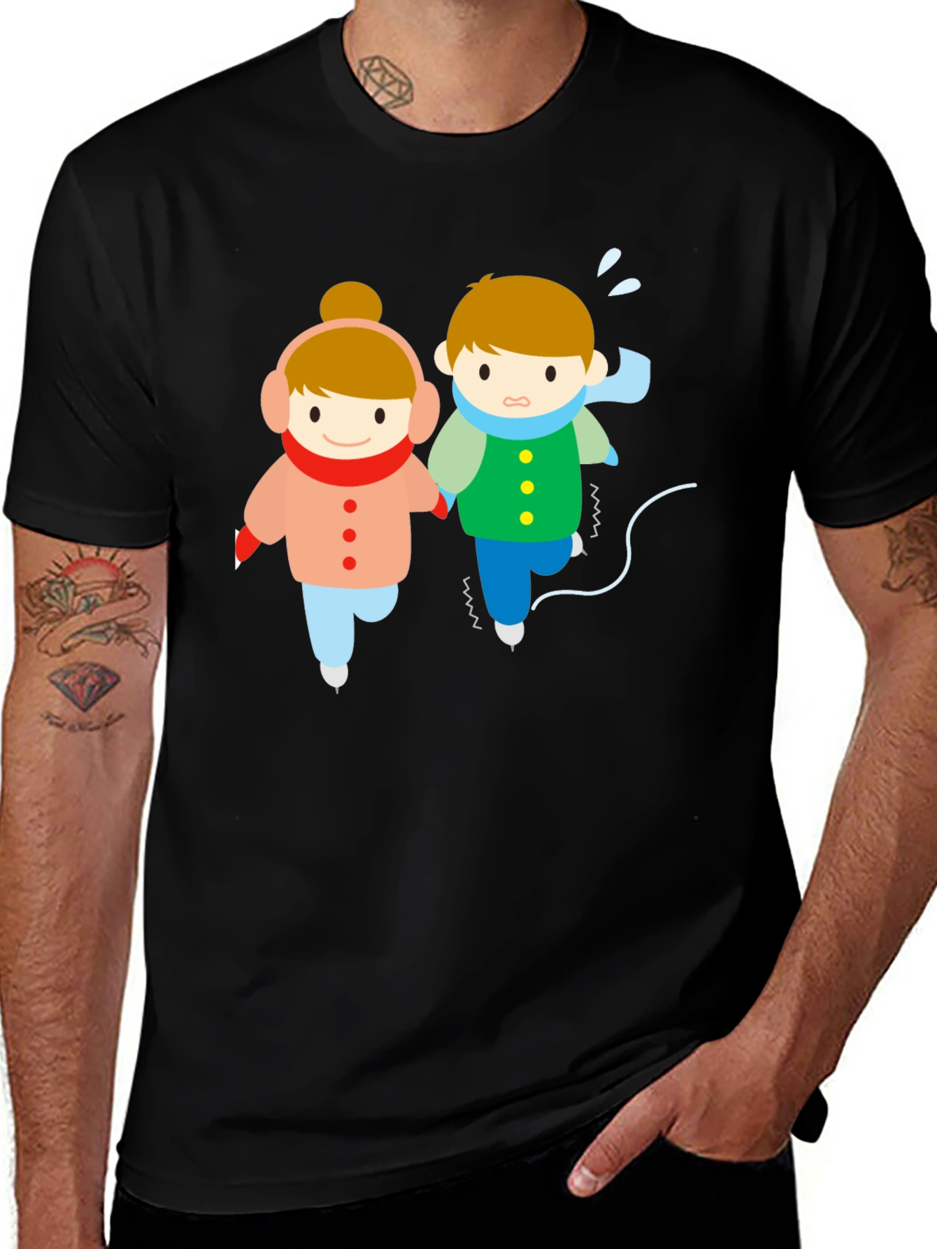 Variant 27 of Cute Cartoon Ice Skating T-Shirt
