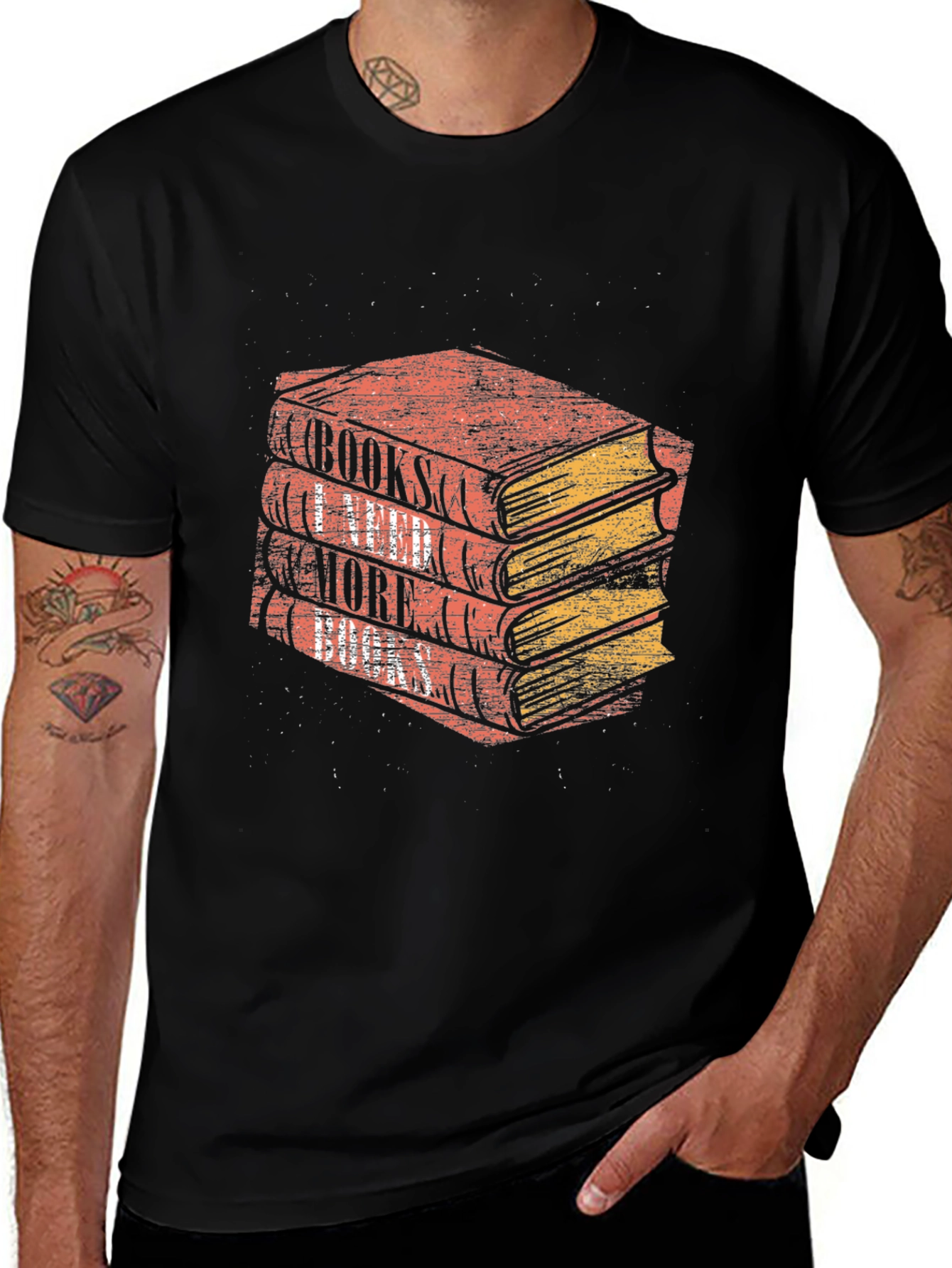 Variant 3 of Books More Books T-Shirt, Reading Graphic Tee