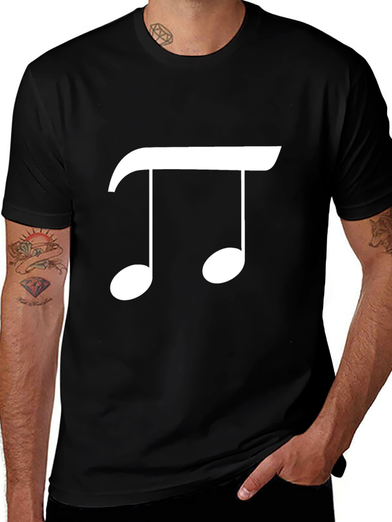 Variant 6 of Musical Note Graphic T-Shirt - Black