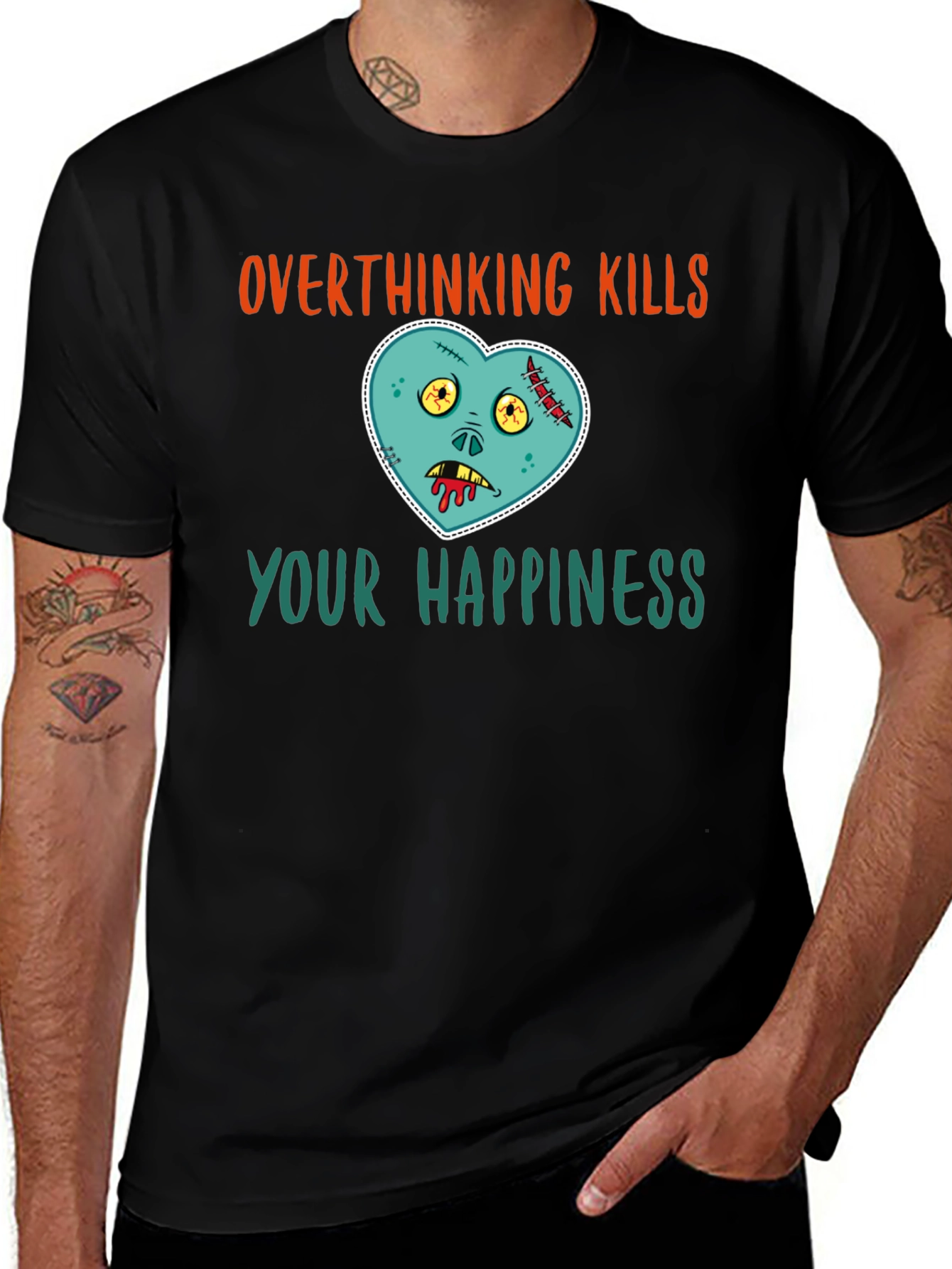 Variant 26 of Overthinking Kills Zombie Heart Graphic T-Shirt