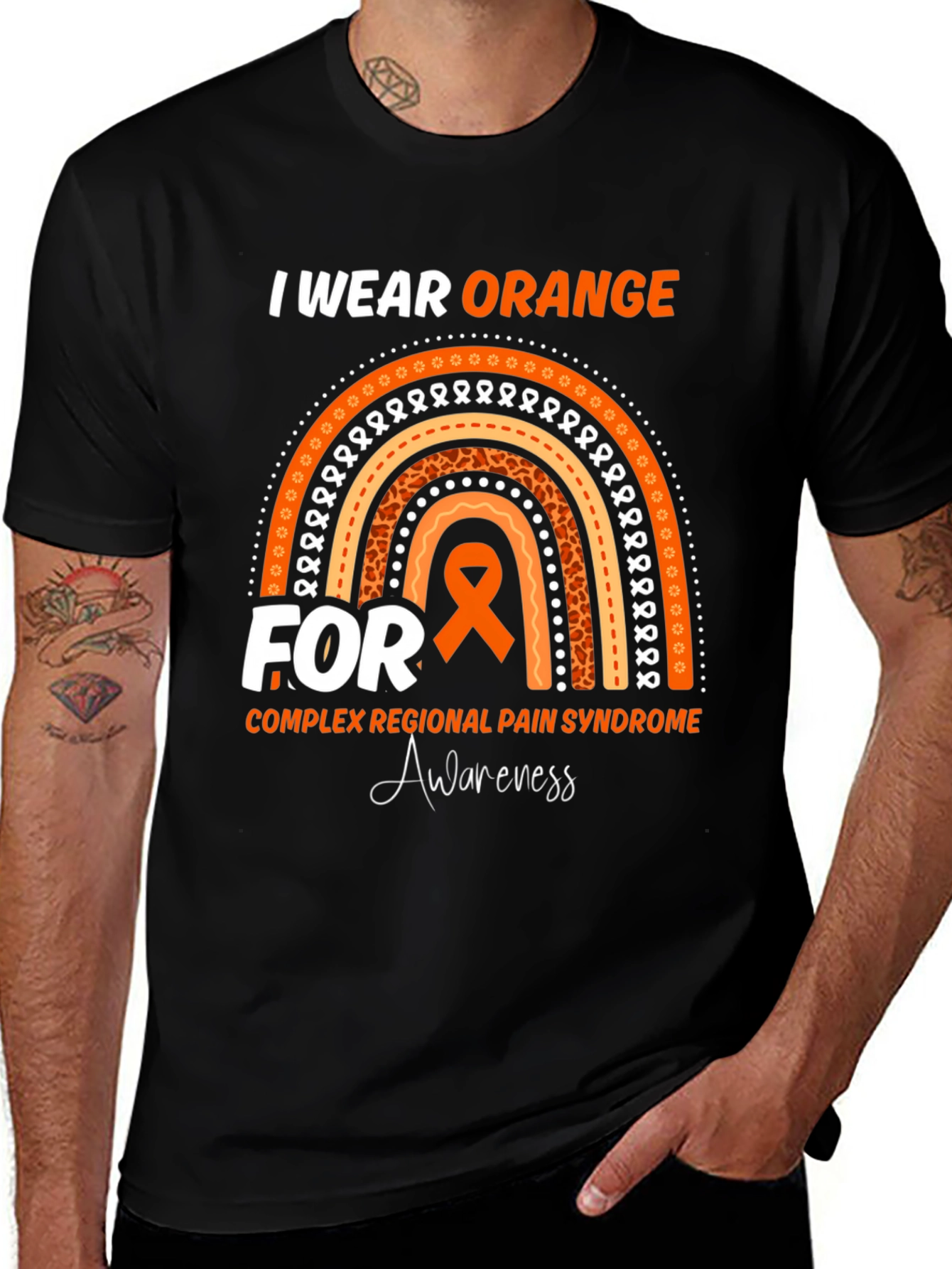 Variant 30 of I Wear Orange Complex Regional Pain Syndrome Awareness T-Shirt