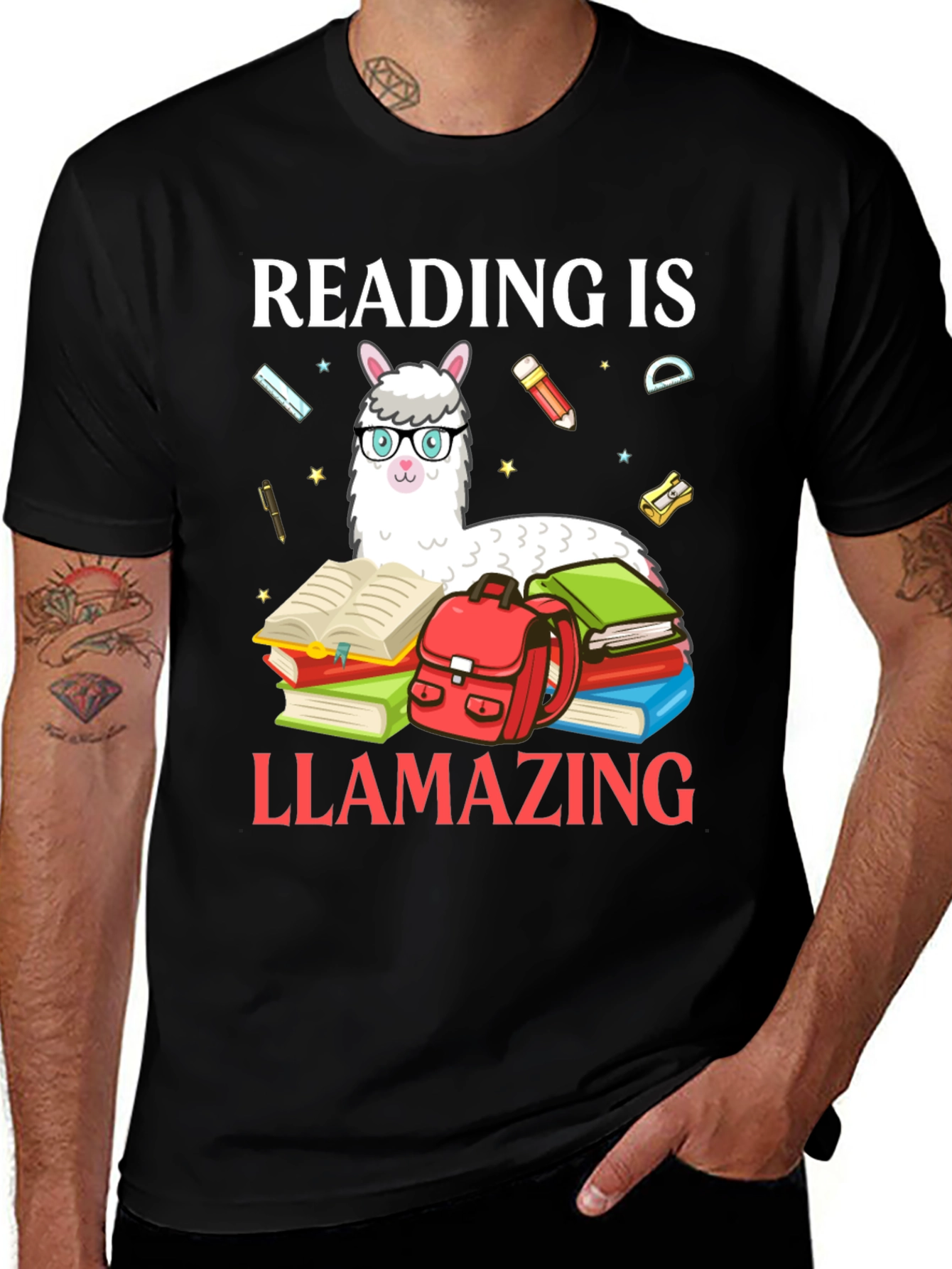 Variant 12 of Reading is Llamazing Graphic T-Shirt