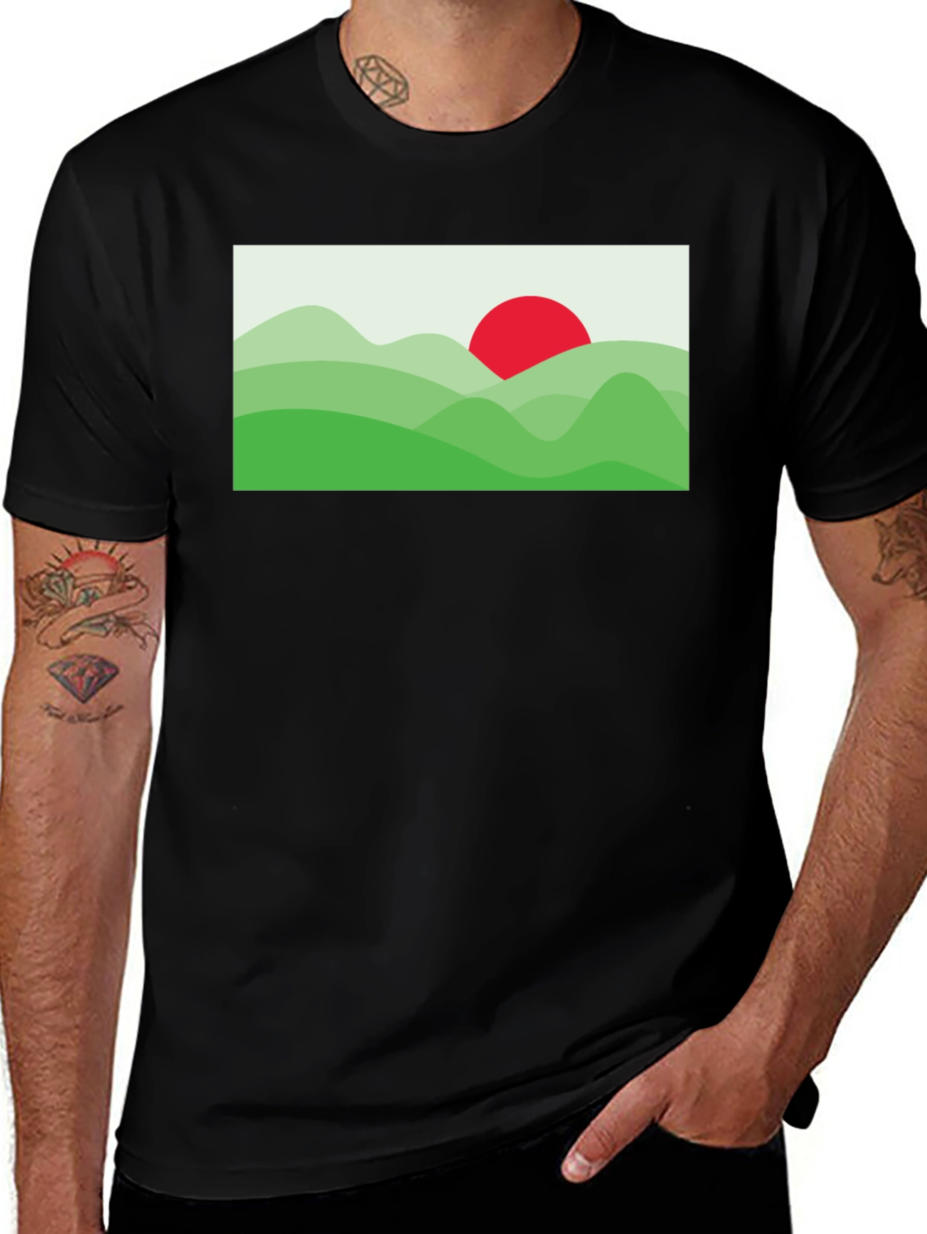 Variant 26 of Nature Graphic Tee - Modern Landscape Design