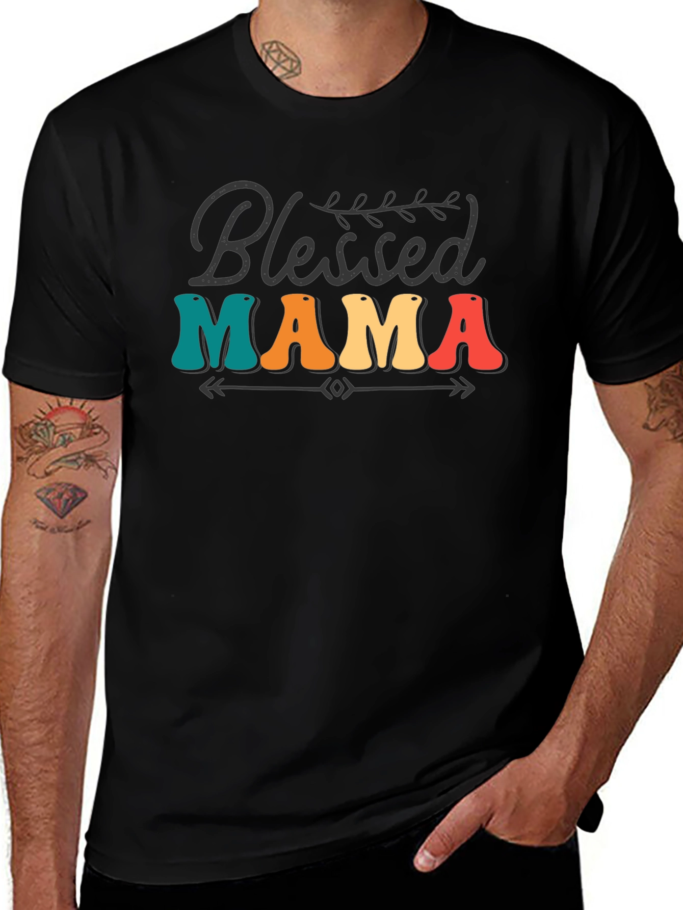 Variant 18 of Blessed Mama Retro Graphic Tee