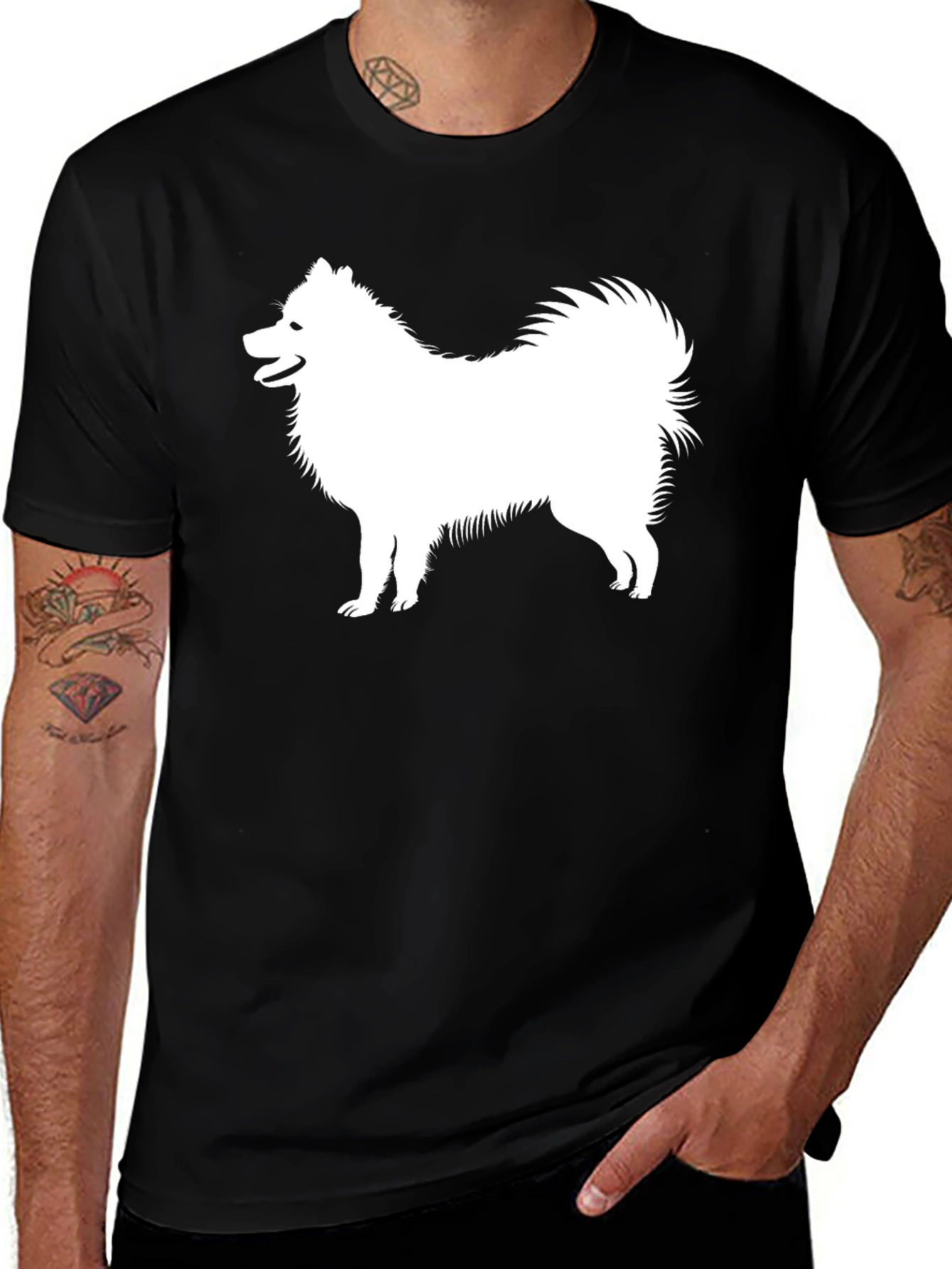 Variant 25 of Black Dog Silhouette T-Shirt - Classic Crew Neck