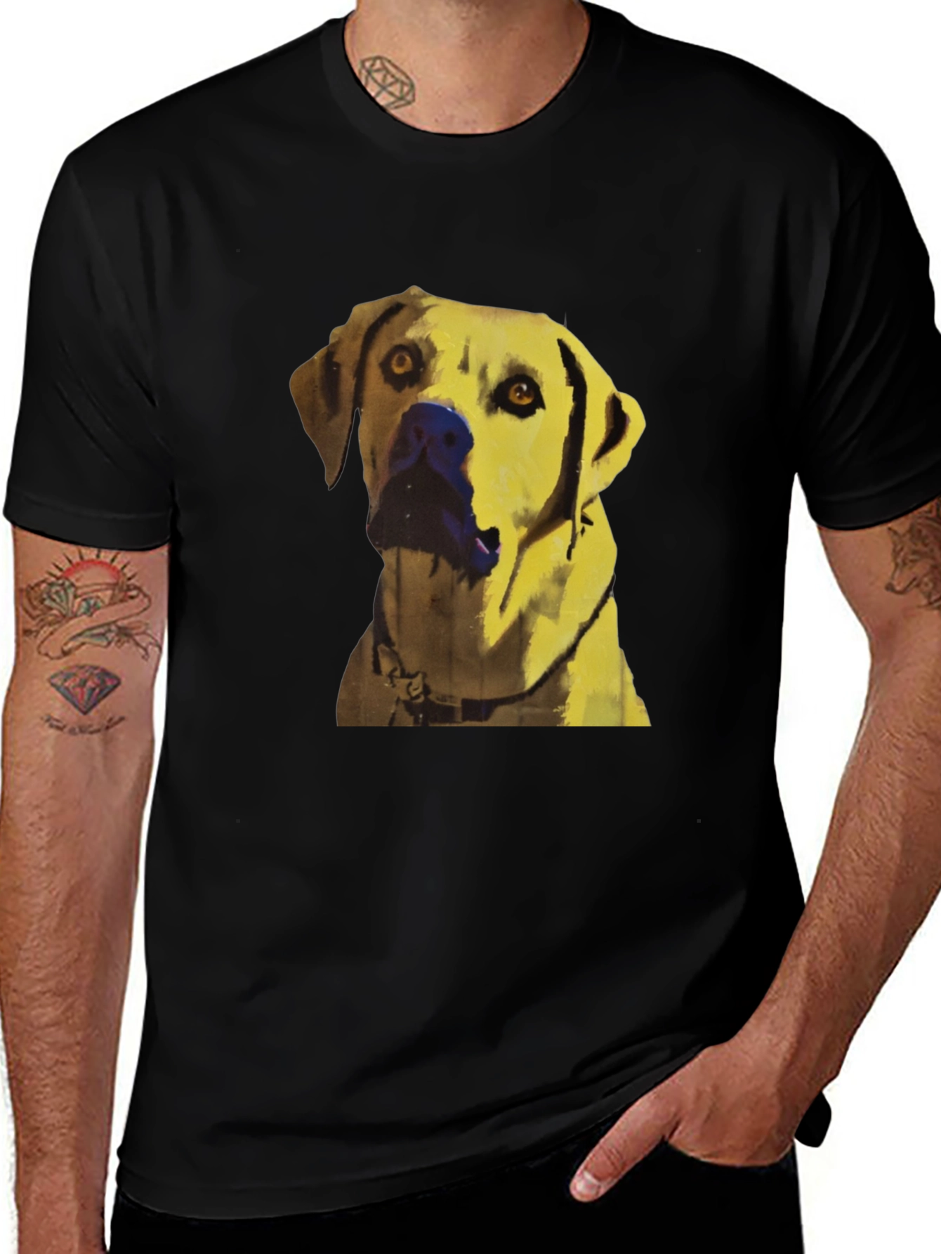 Variant 3 of Dog Graphic Black T-Shirt