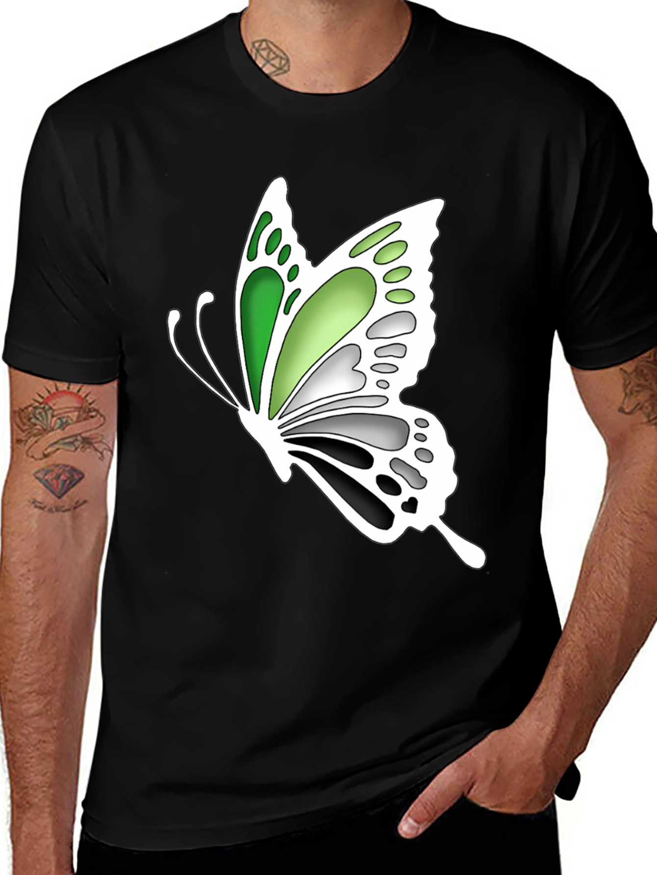 Butterfly Graphic Tee - Aromantic Pride Shirt