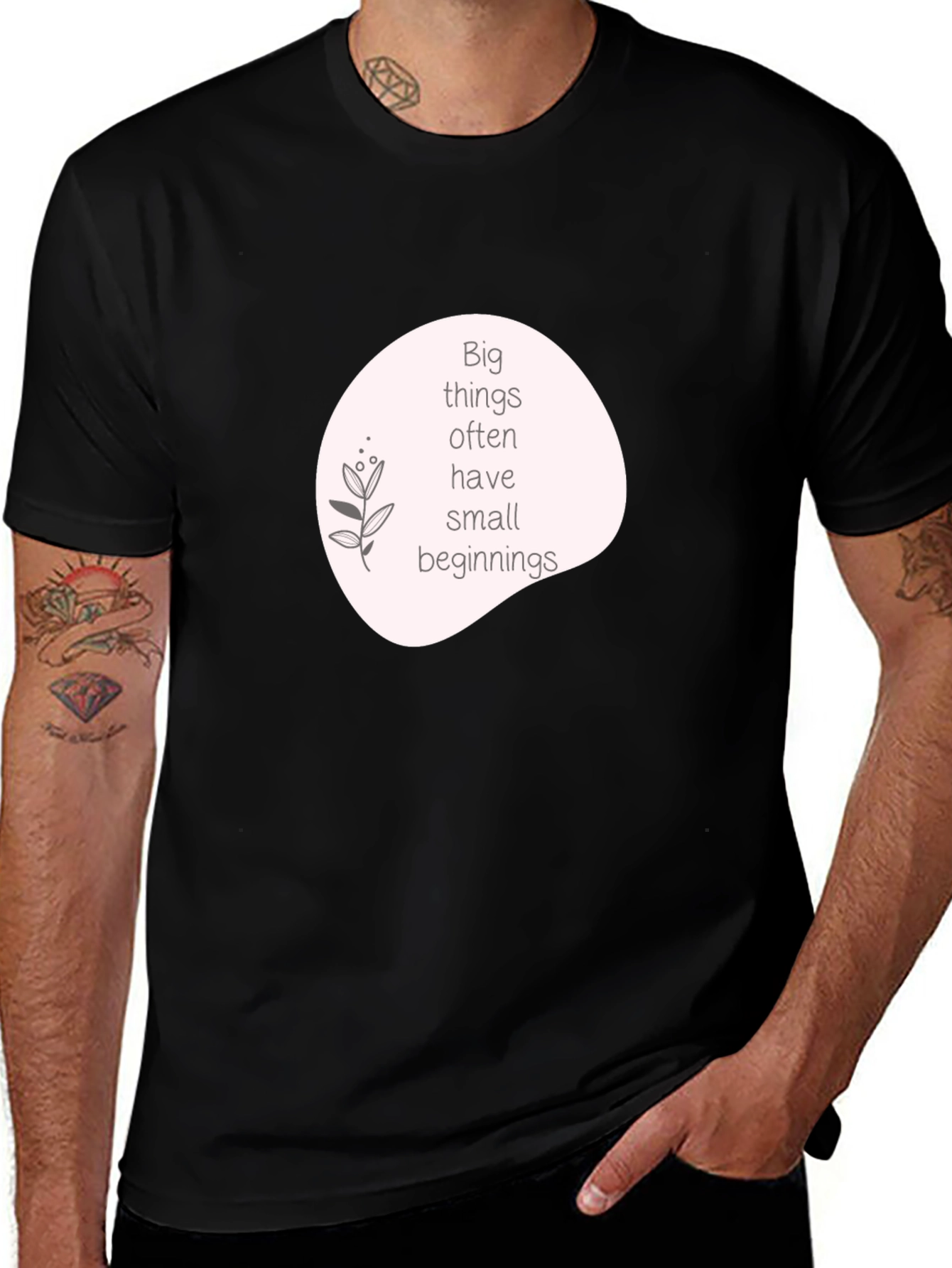 Inspirational Quote Graphic T-Shirt - Black