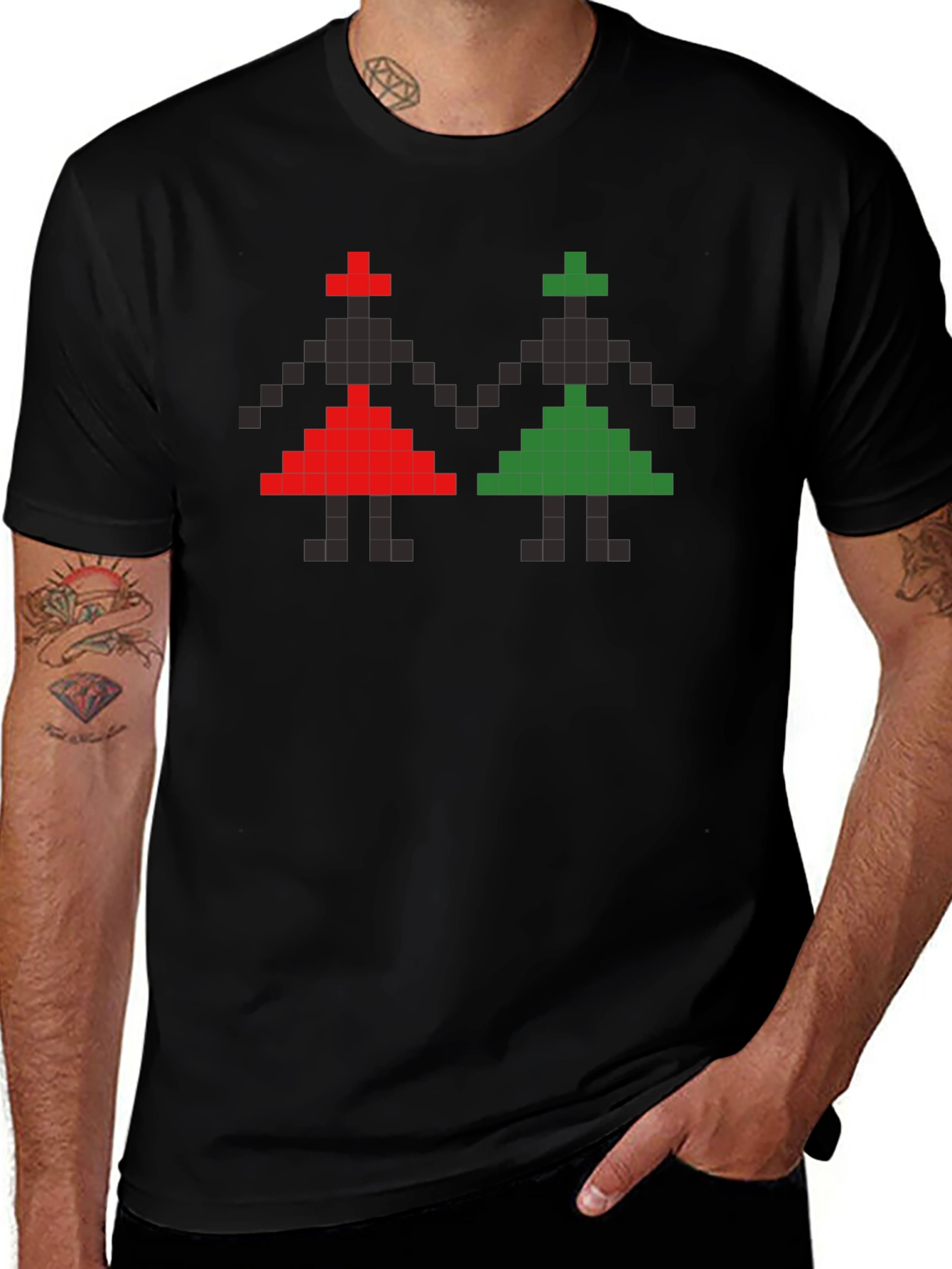 Variant 15 of Retro Pixel People T-Shirt - Black