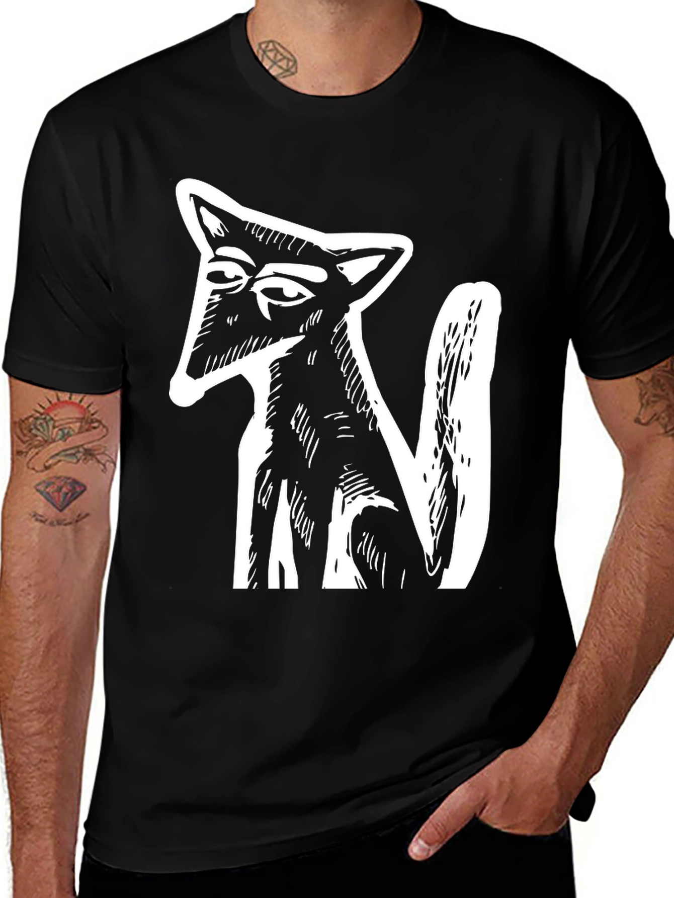 Variant 11 of Fox Graphic Print Black T-Shirt