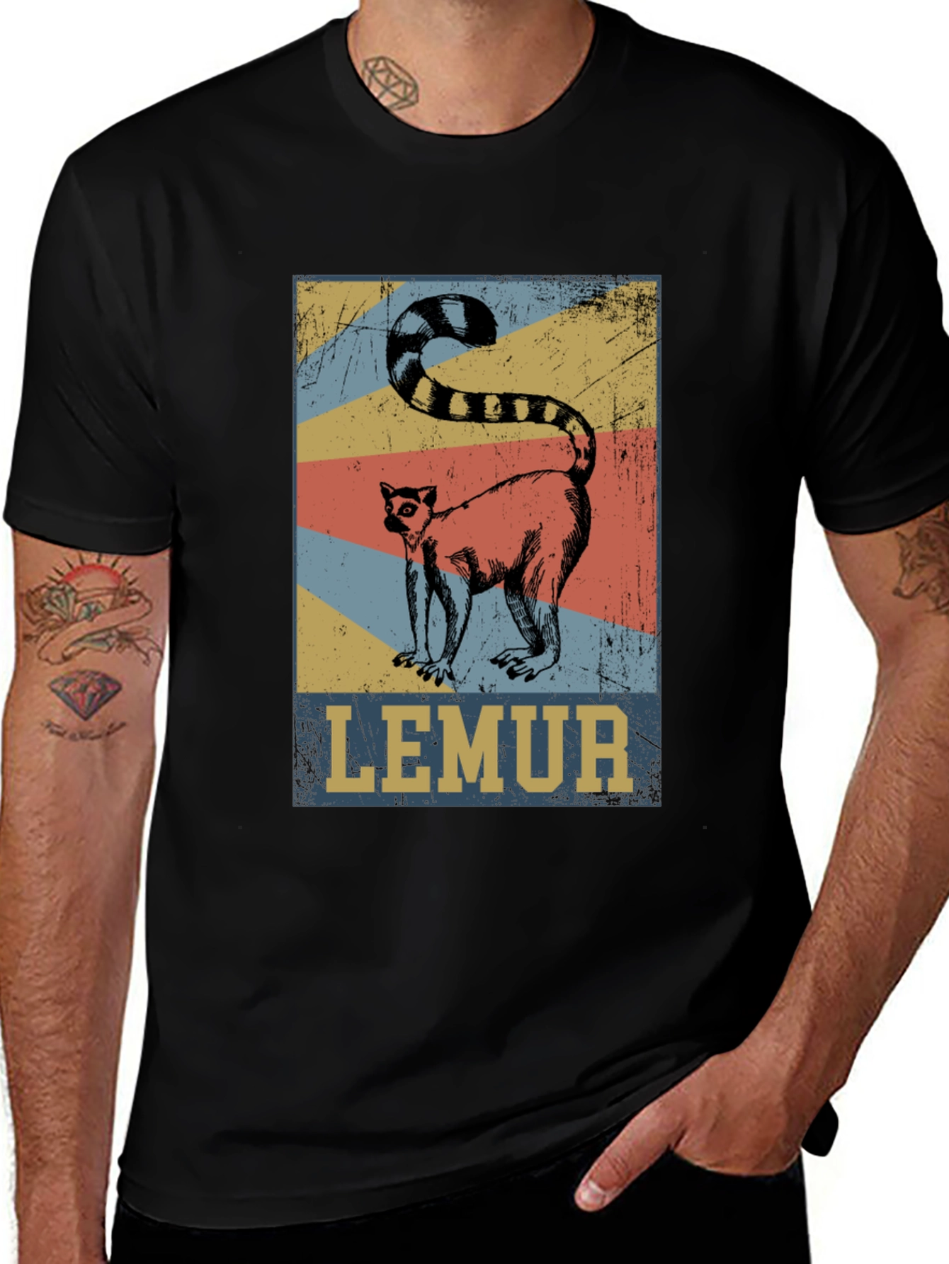 Variant 17 of Retro Lemur Graphic Tee - Unisex Cotton T-Shirt