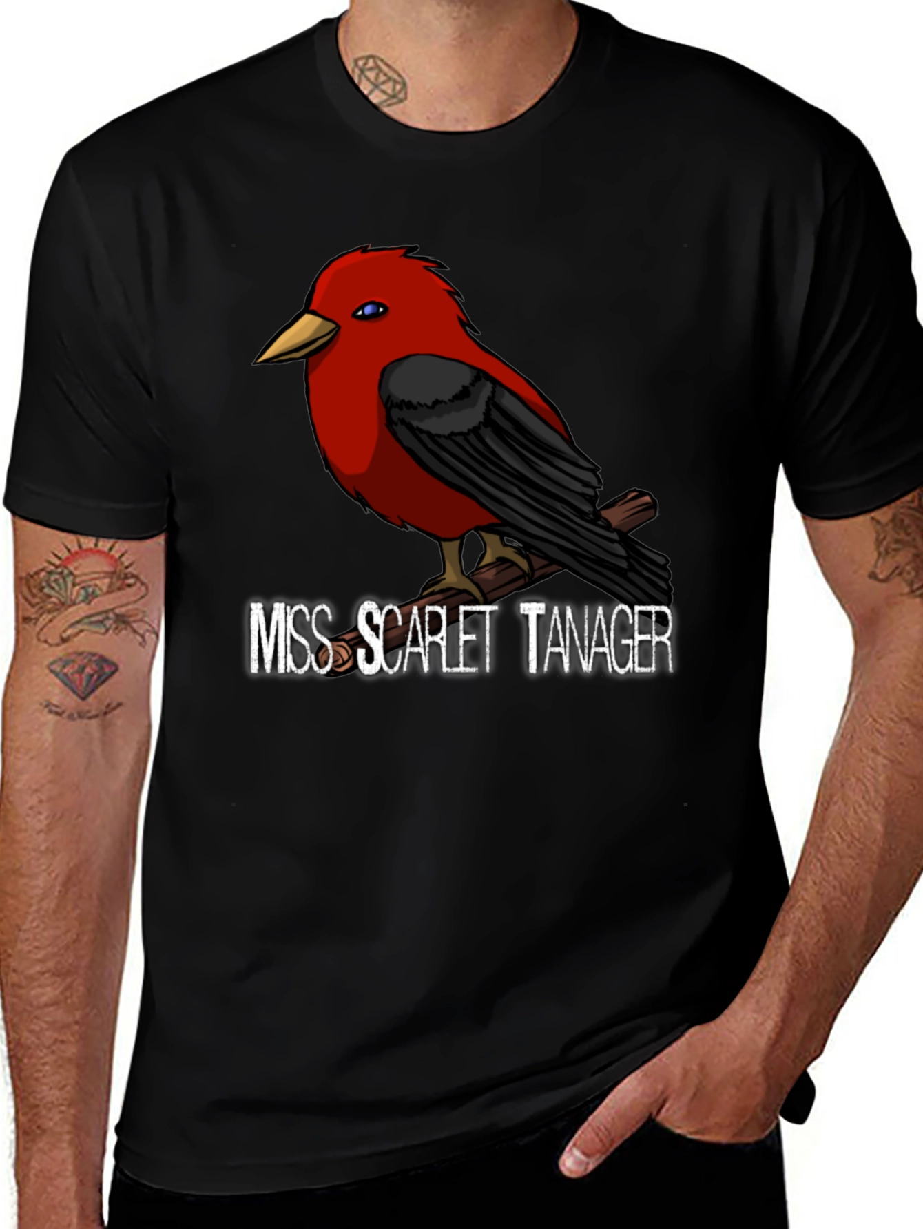Scarlet Tanager Graphic T-Shirt - Bird Lover Tee