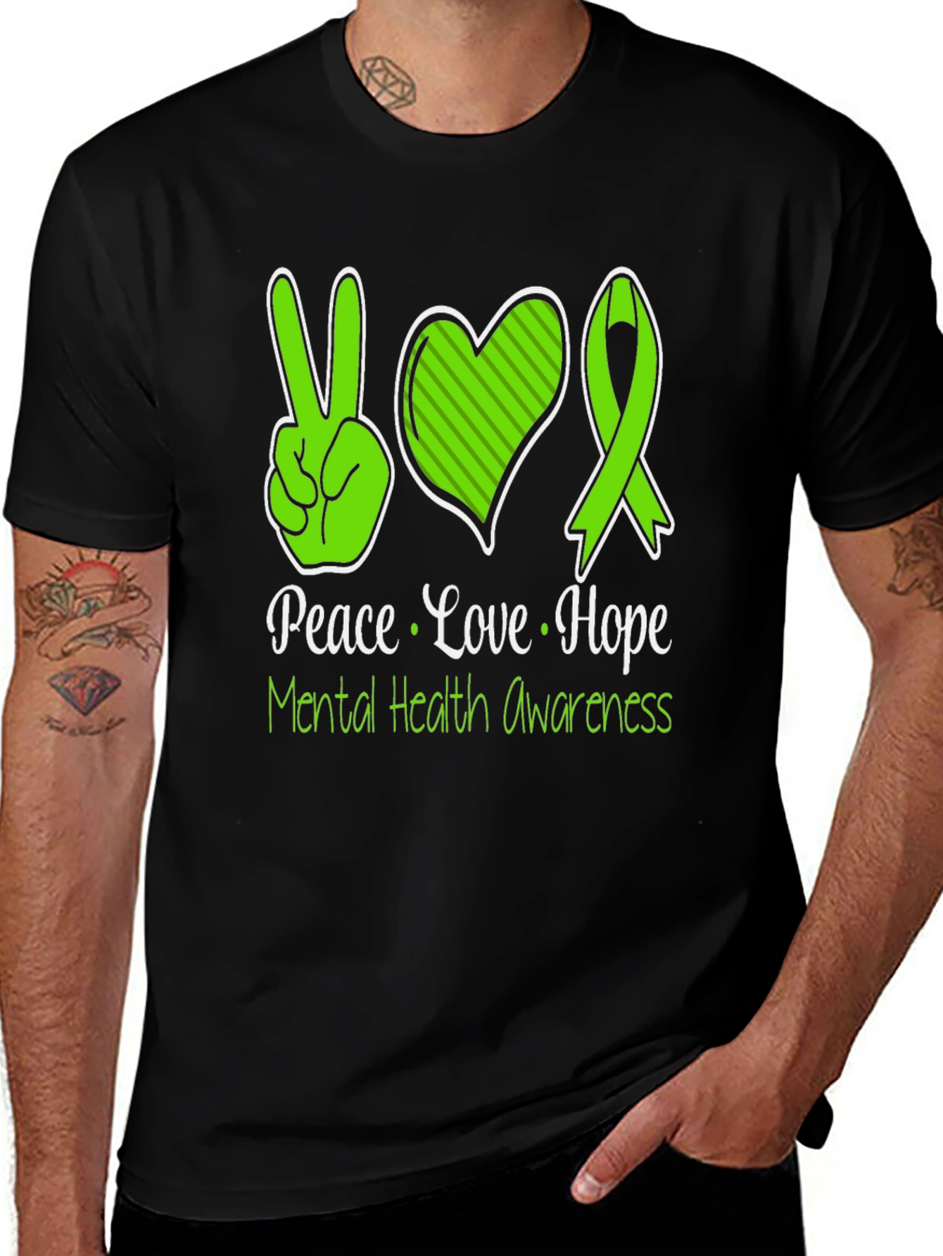 Variant 30 of Mental Health Awareness T-Shirt - Peace, Love, Hope
