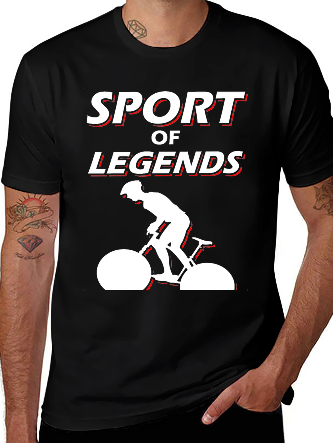 Black Sport of Legends Cycling T-Shirt main image