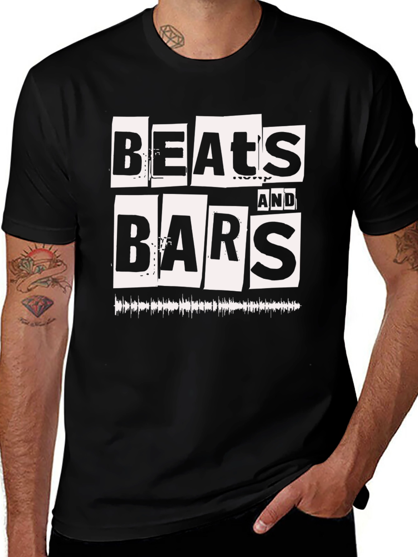 Variant 27 of Beats and Bars Black Graphic Tee