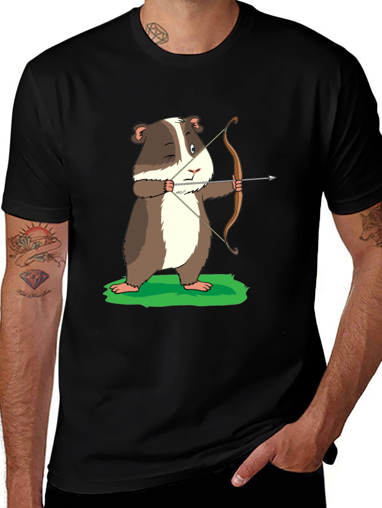 Variant 19 of Guinea Pig Archer T-Shirt - Funny Animal Graphic Tee