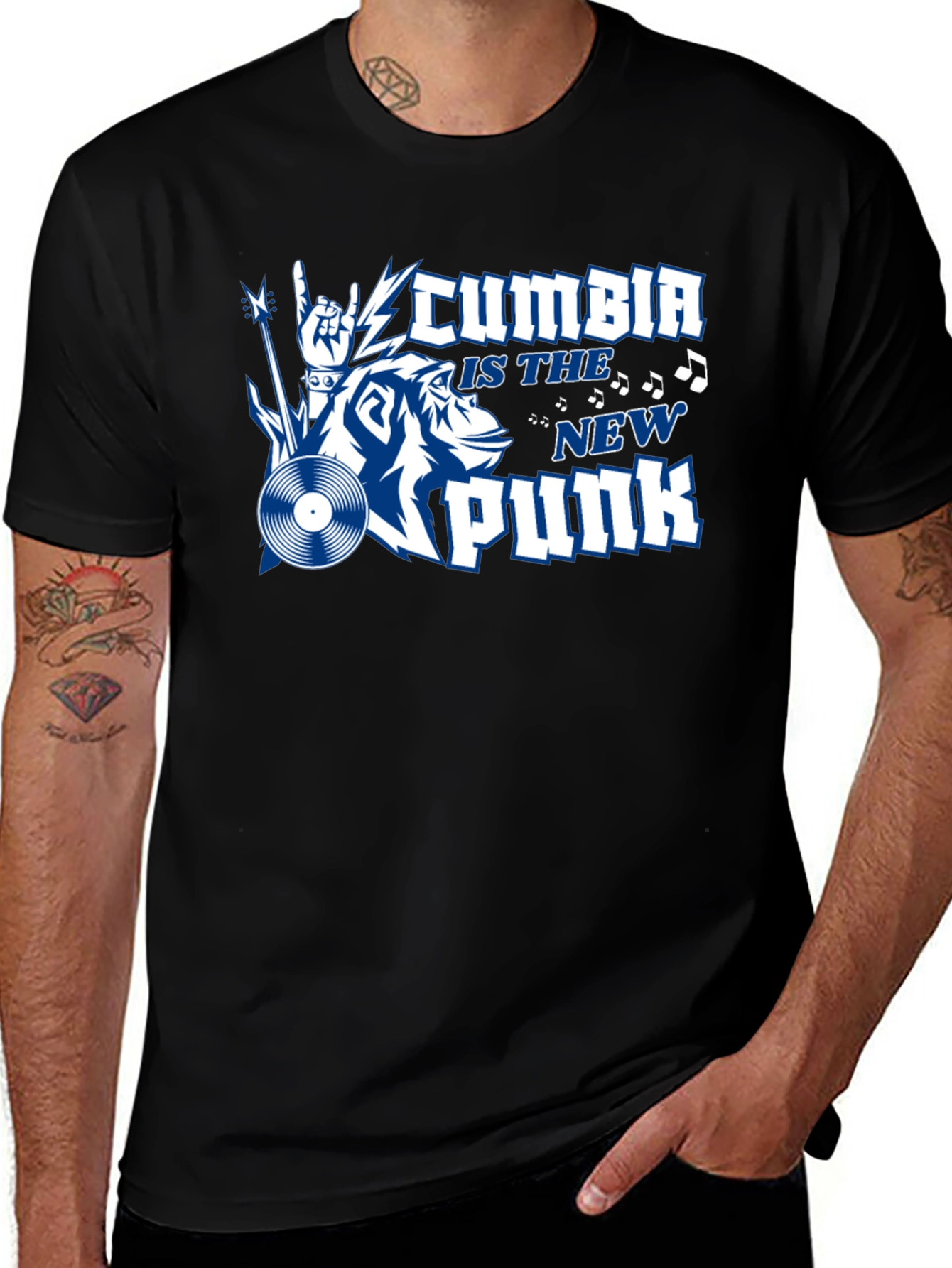 Variant 9 of Cumbia is the New Punk Graphic T-Shirt