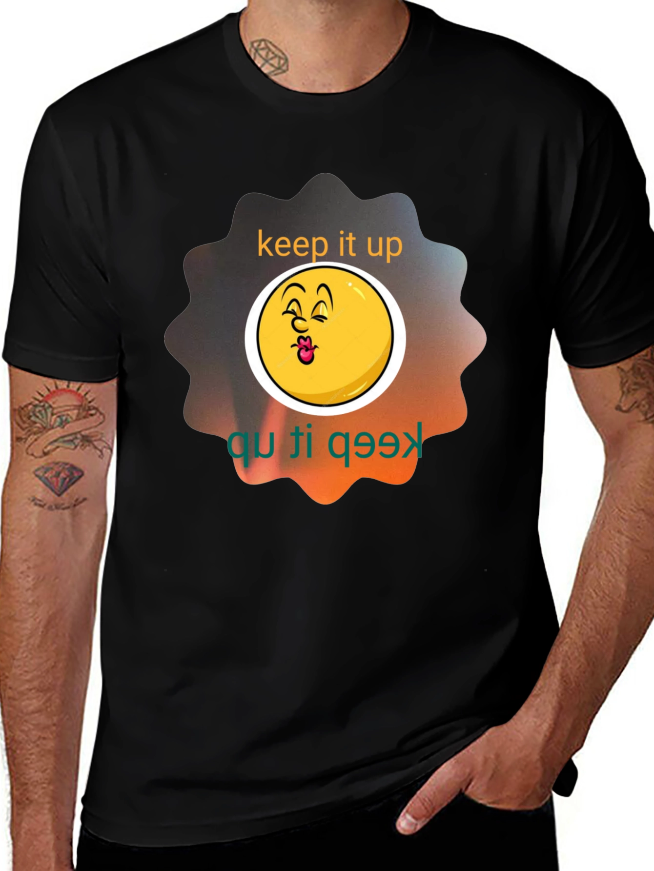 Variant 2 of Keep It Up Graphic Tee - Black Unisex Shirt