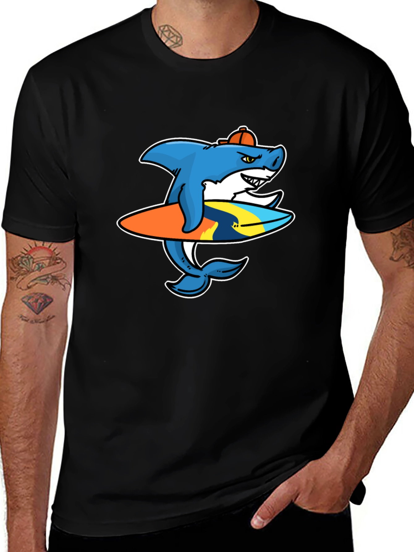 Variant 6 of Shark Surfer Graphic T-Shirt