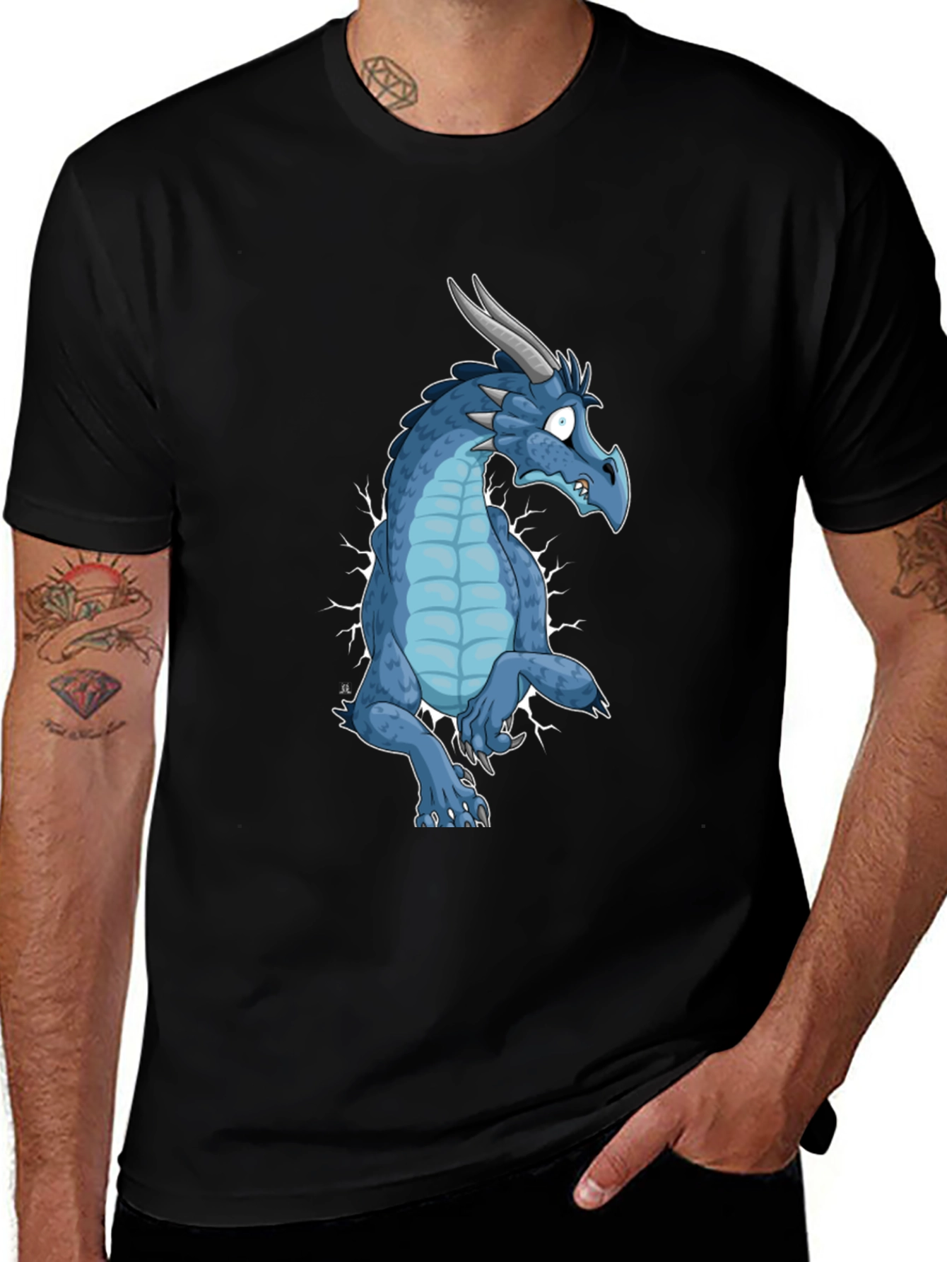 Variant 11 of Blue Dragon Graphic Print T-Shirt