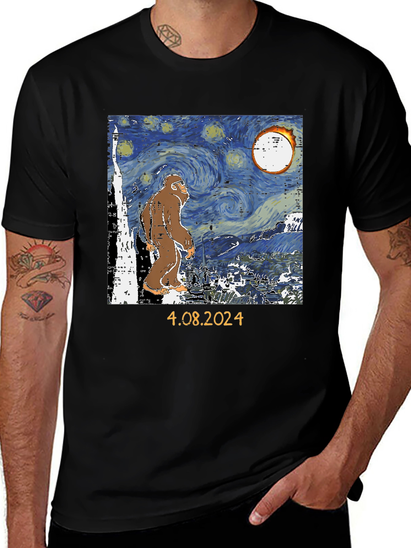 Variant 23 of Bigfoot Starry Night Eclipse T-Shirt