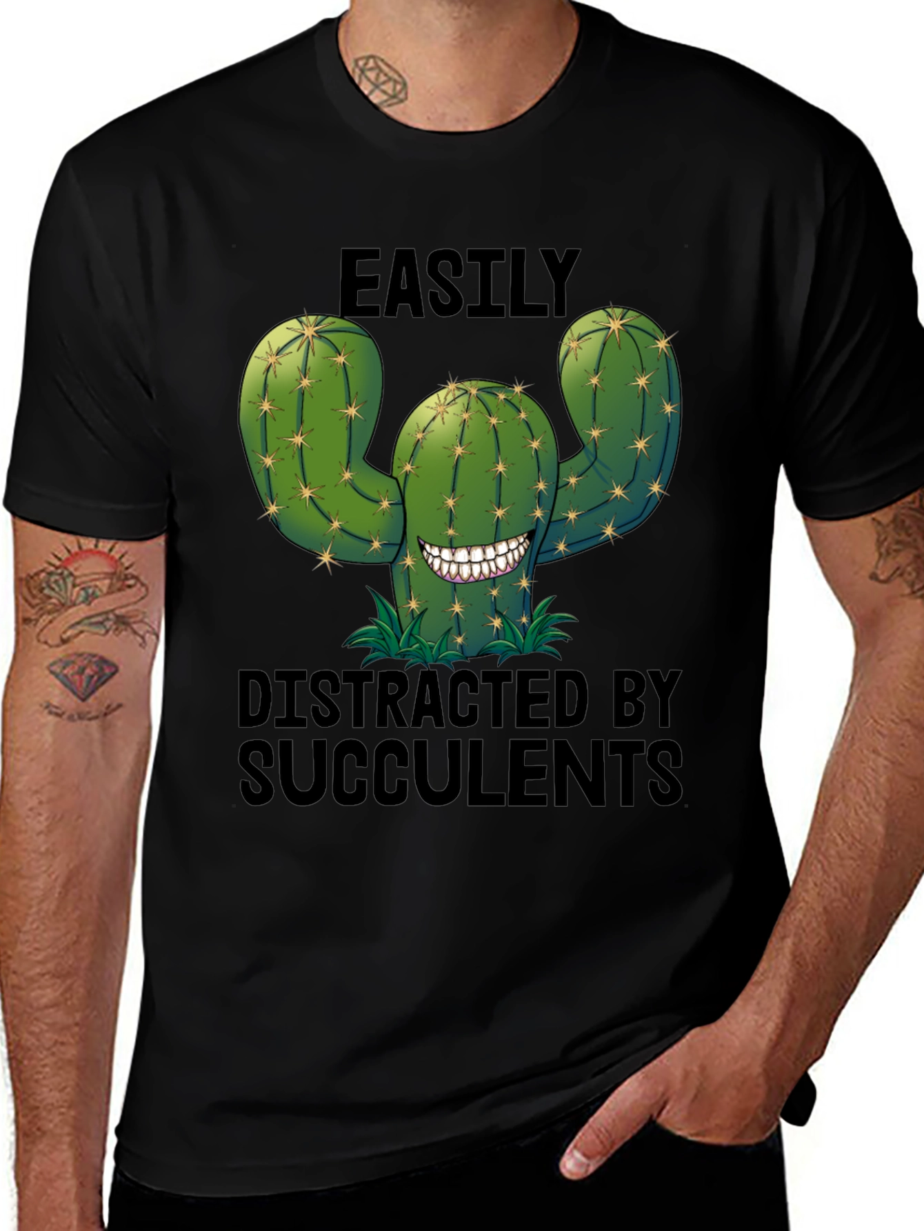 Variant 8 of Easily Distracted by Succulents Graphic Tee