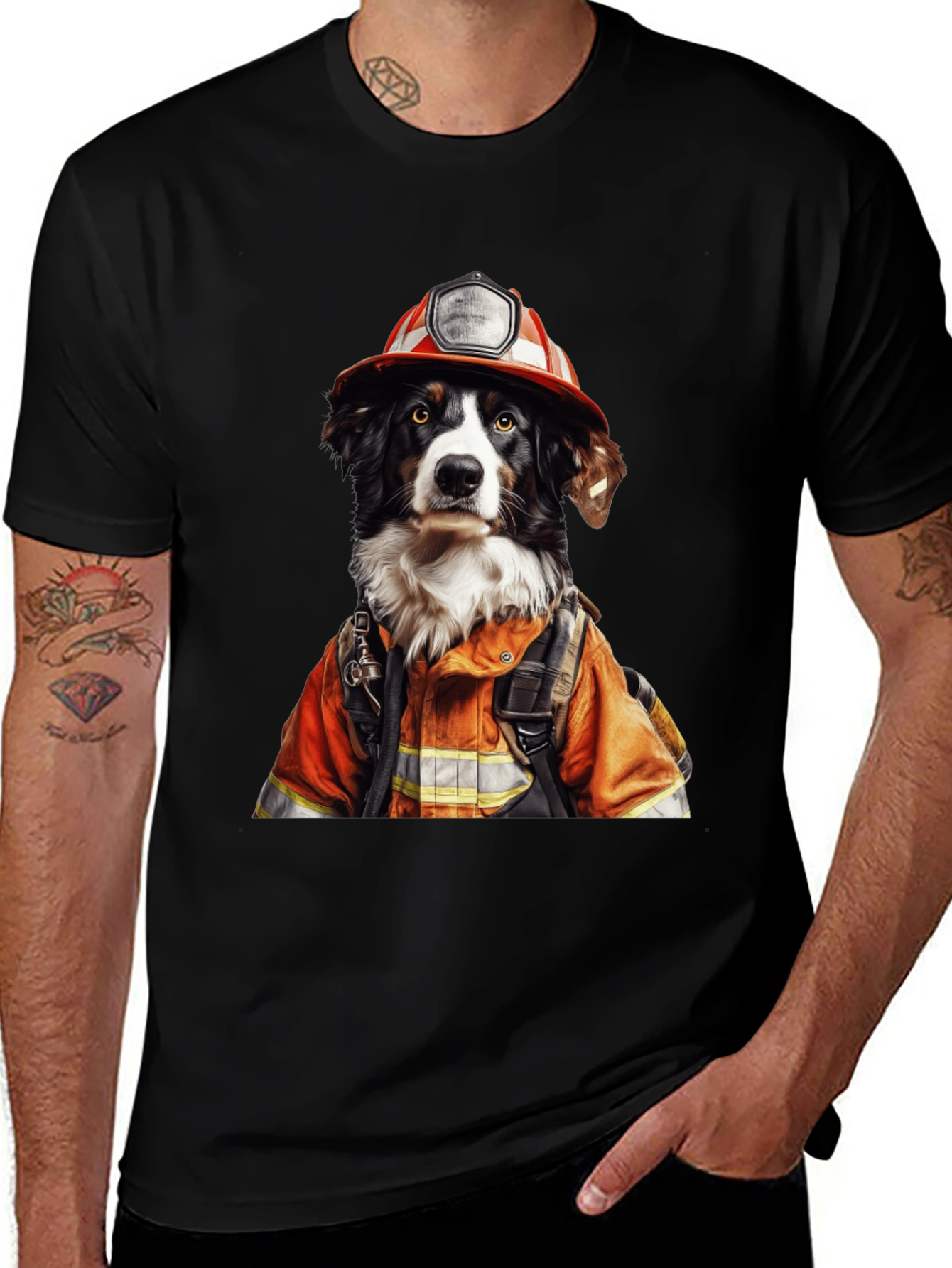 Variant 29 of Firefighter Dog T-Shirt - Novelty Humor Tee