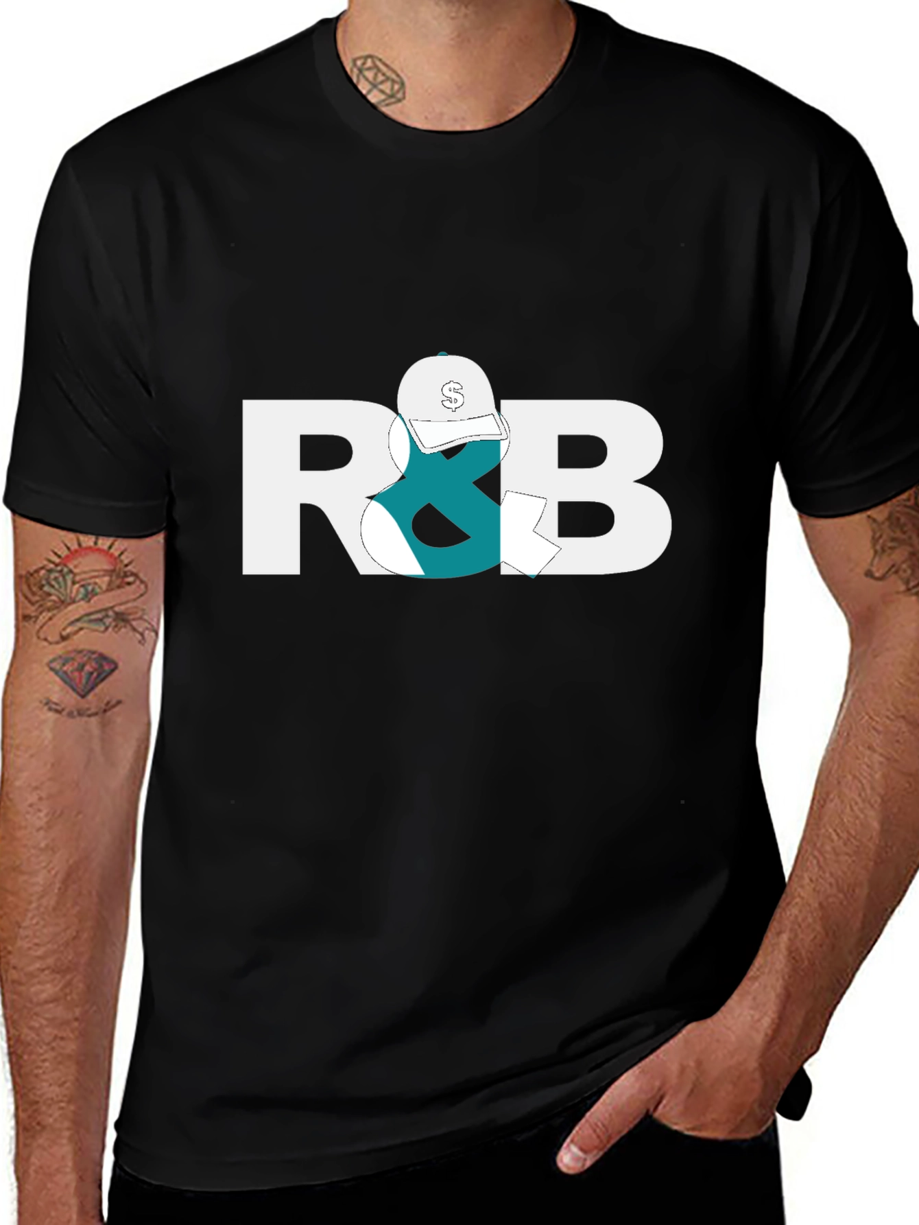 Variant 29 of R&B Graphic Tee - Black Cotton Blend