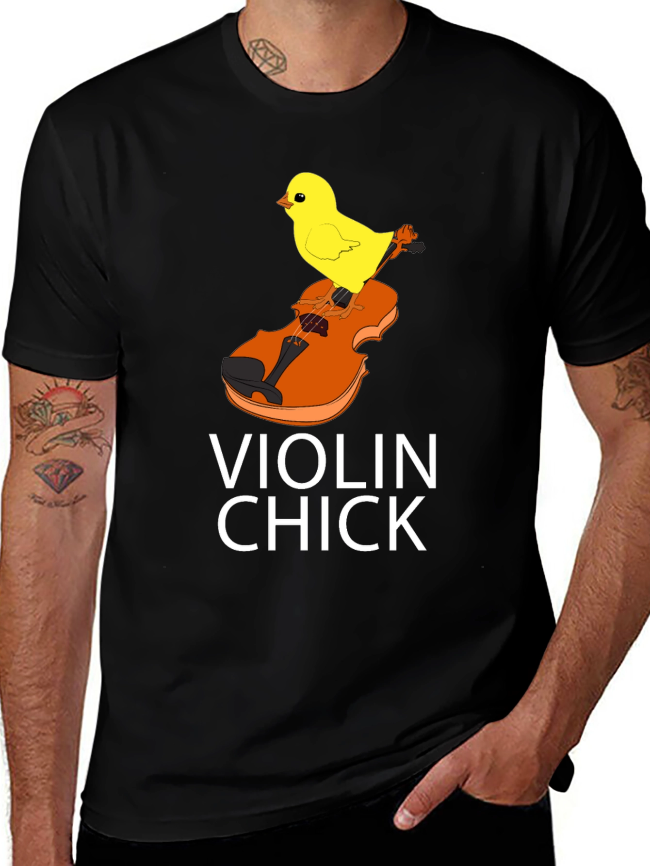 Violin Chick Graphic Tee - Music Lover Shirt