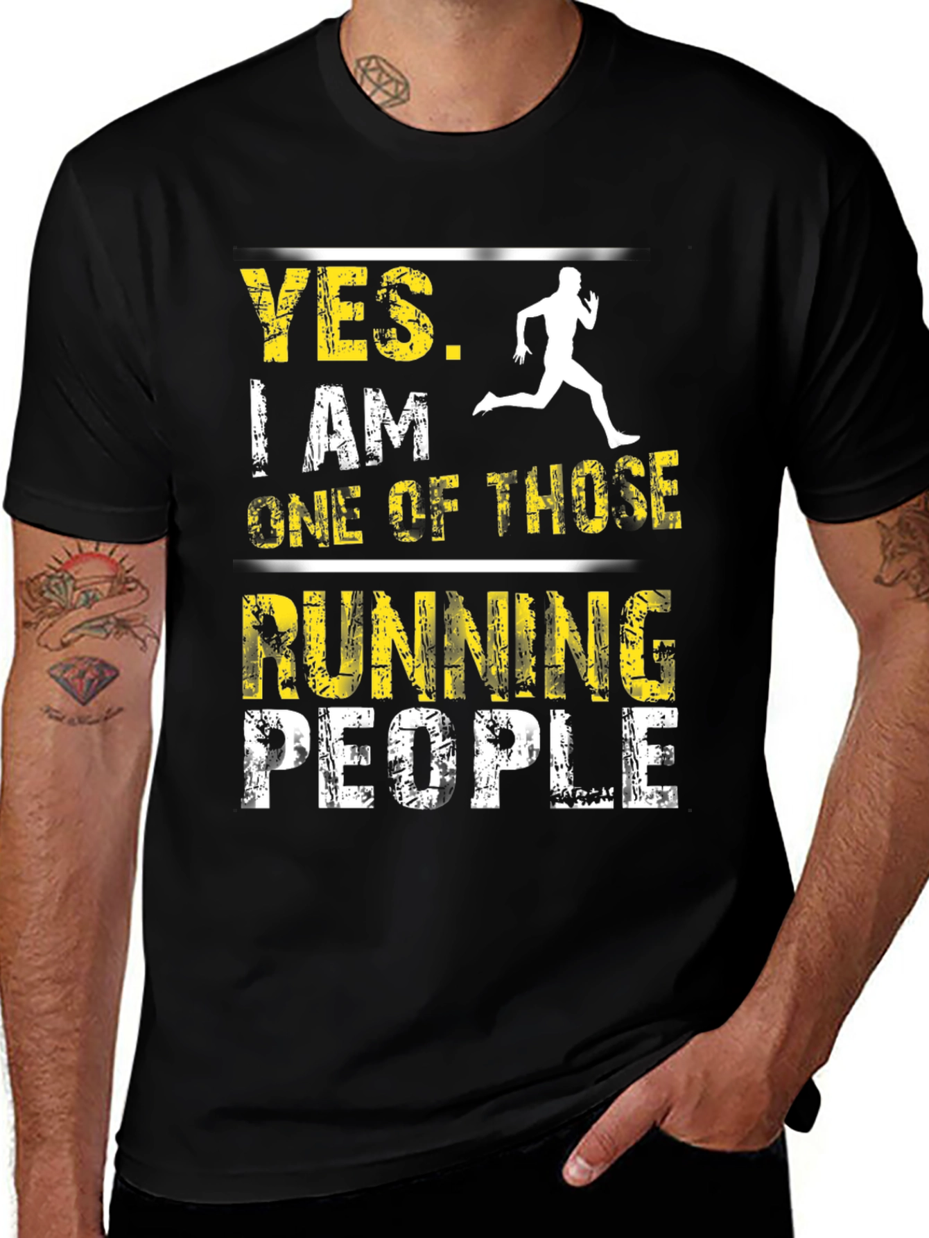 Variant 21 of Running People Graphic Tee - Black