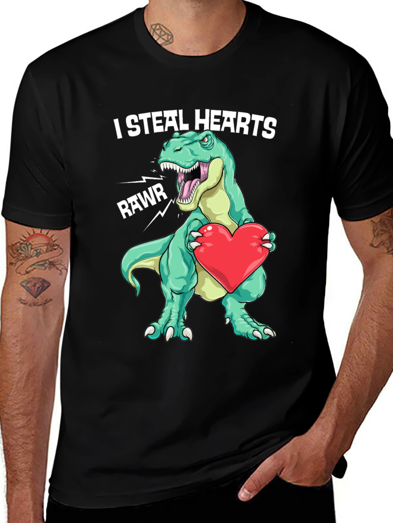 Variant 27 of I Steal Hearts Dinosaur Valentine's Day T-Shirt
